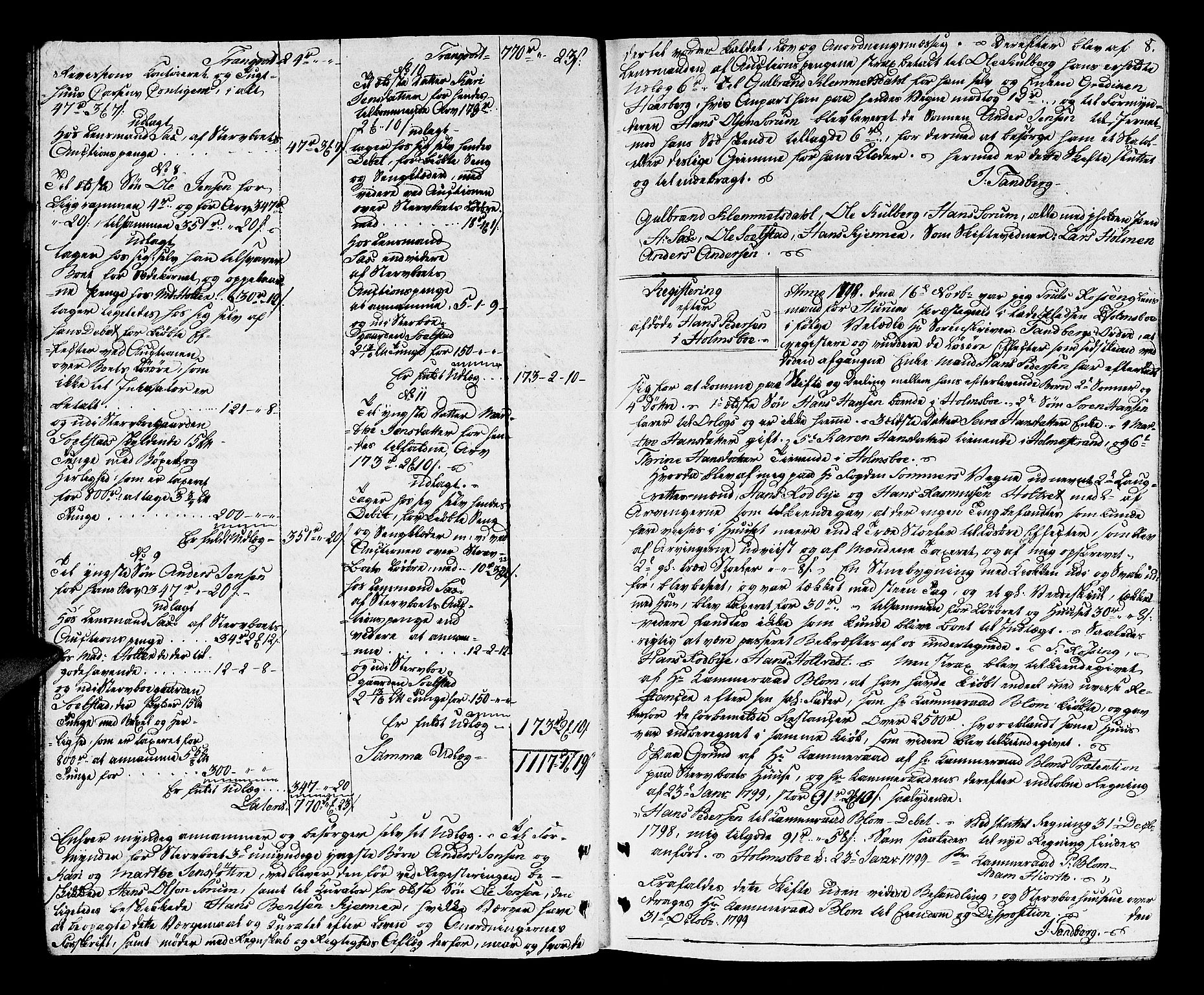 Lier, Røyken og Hurum sorenskriveri, SAKO/A-89/H/Hc/L0008: Skifteprotokoll, 1799-1805, s. 7b-8a