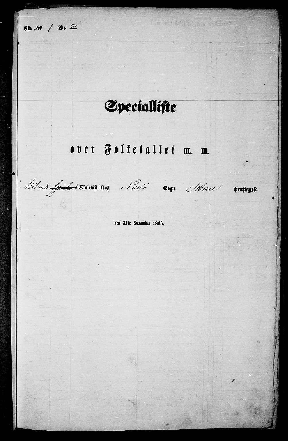 RA, Folketelling 1865 for 1119P Hå prestegjeld, 1865, s. 11