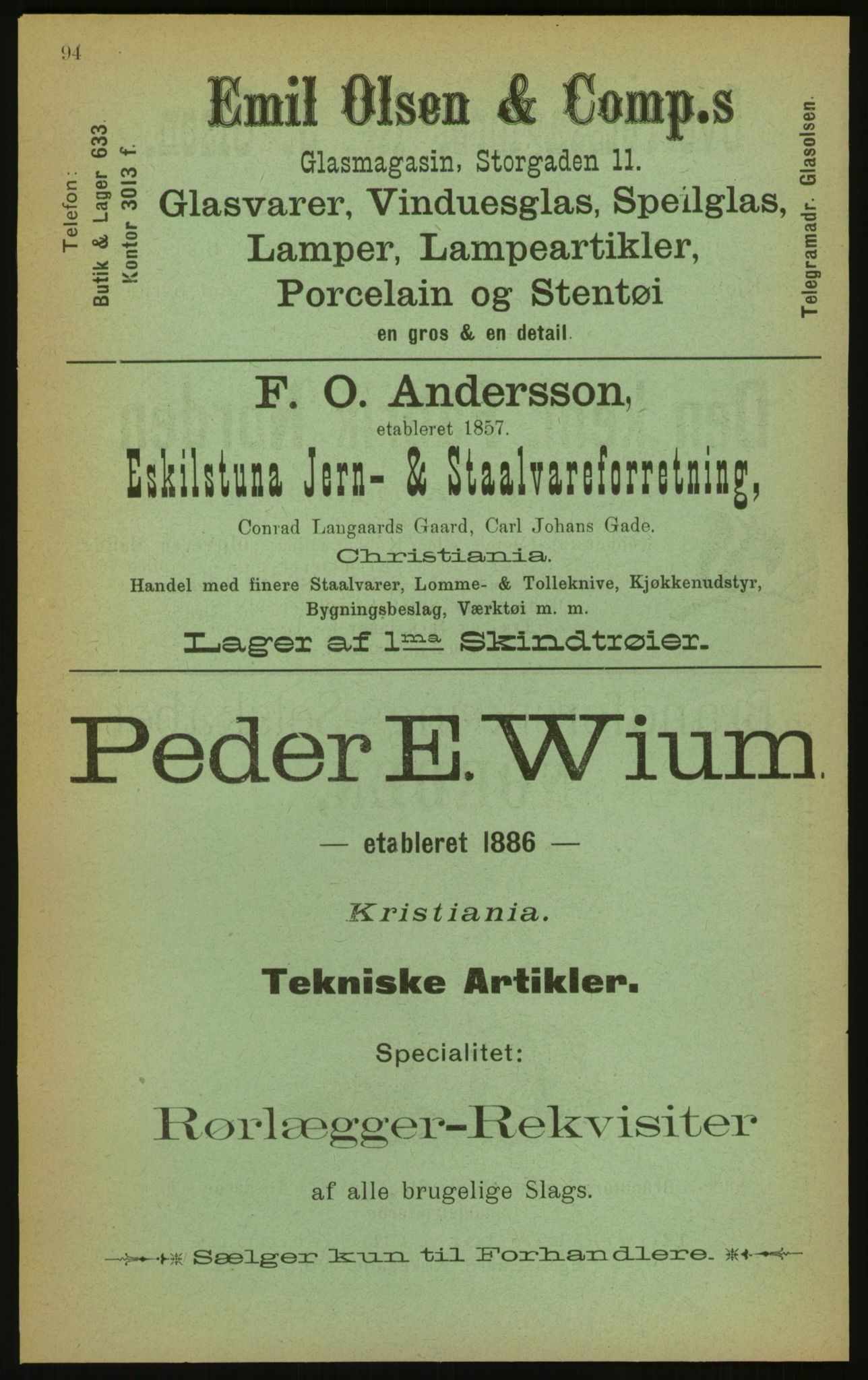 Kristiania/Oslo adressebok, PUBL/-, 1897, s. 94