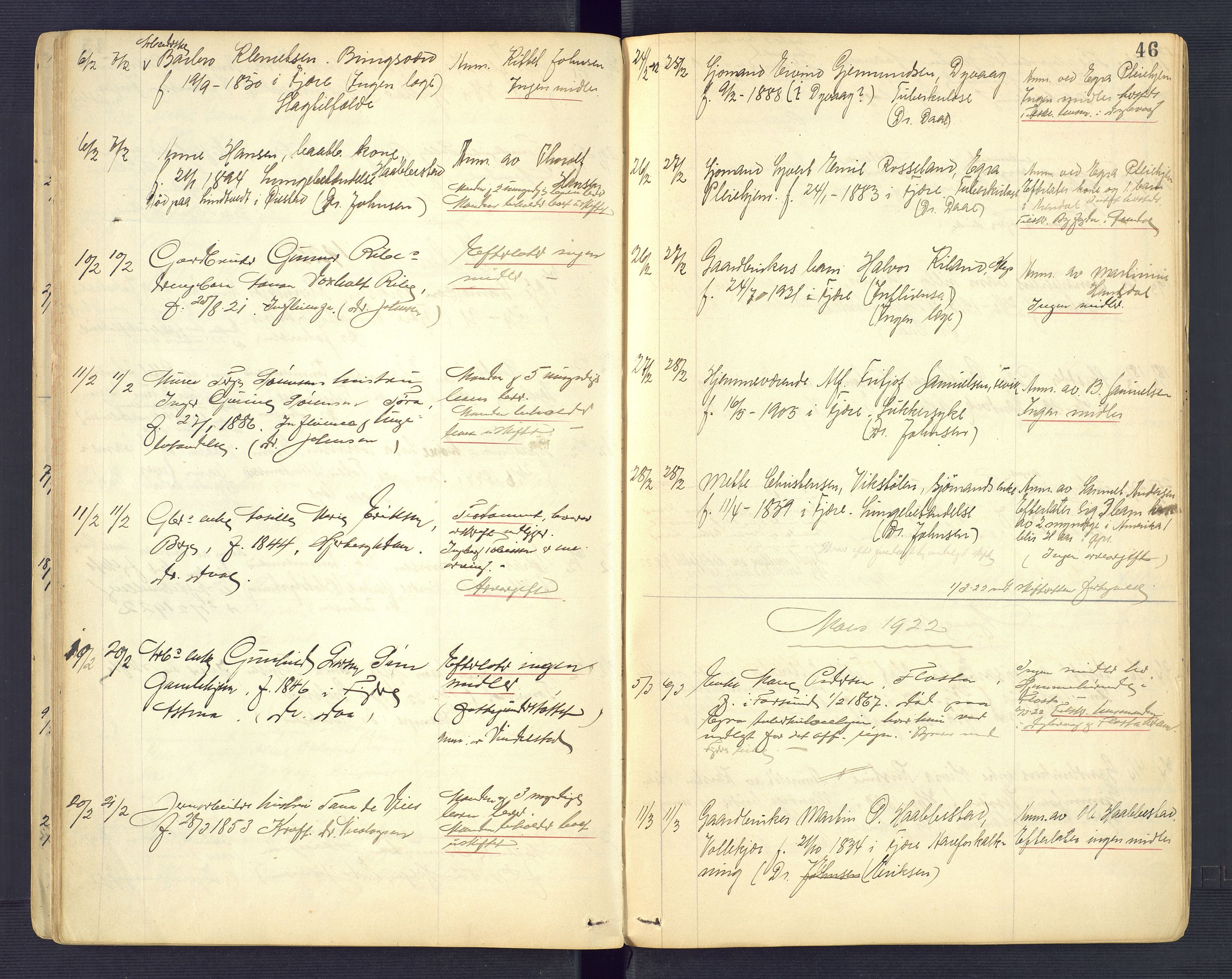 Landvik og Fjære lensmannskontor, SAK/1241-0027/F/Fe/L0002: Anmeldte dødsfall nr 31, 1915-1926