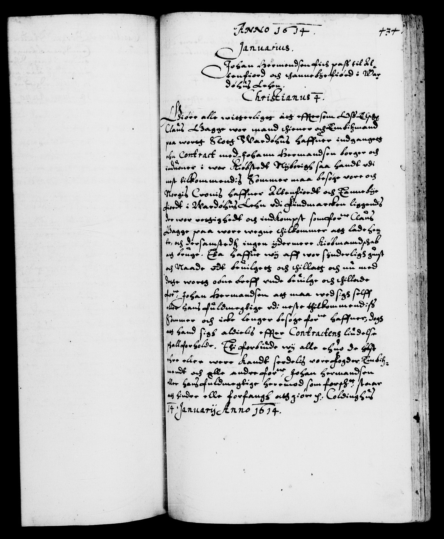 Danske Kanselli 1572-1799, RA/EA-3023/F/Fc/Fca/Fcaa/L0003: Norske registre (mikrofilm), 1596-1616, s. 434a
