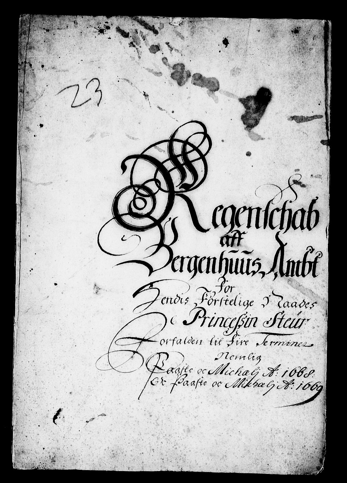 Rentekammeret inntil 1814, Reviderte regnskaper, Stiftamtstueregnskaper, Bergen stiftamt, AV/RA-EA-6043/R/Rc/L0033: Bergen stiftamt, 1664-1671