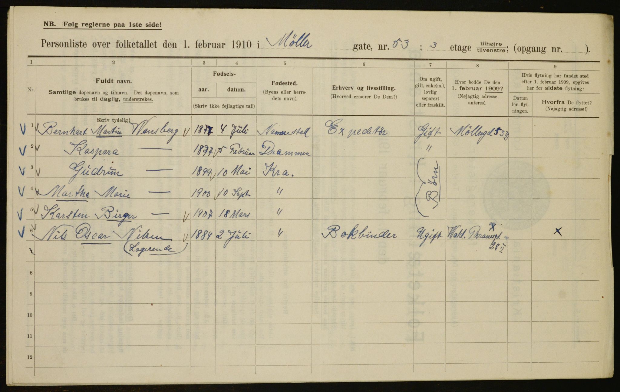 OBA, Kommunal folketelling 1.2.1910 for Kristiania, 1910, s. 66689