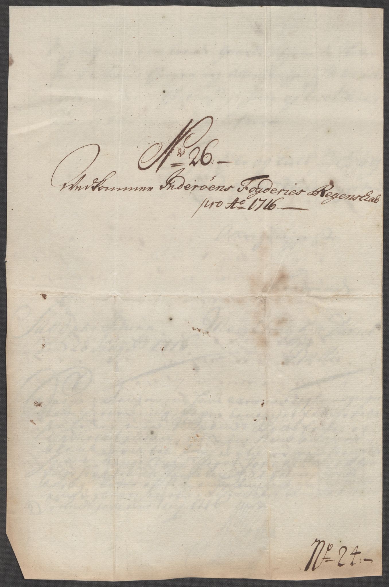 Rentekammeret inntil 1814, Reviderte regnskaper, Fogderegnskap, AV/RA-EA-4092/R63/L4324: Fogderegnskap Inderøy, 1716, s. 244