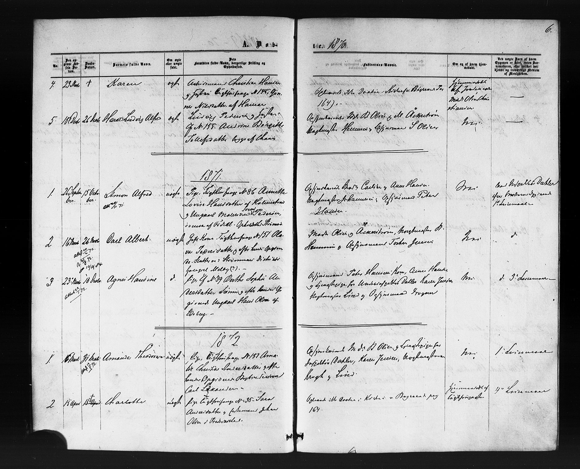 Kristiania tukthusprest Kirkebøker, AV/SAO-A-10881/F/Fa/L0004: Ministerialbok nr. 4, 1865-1879, s. 6