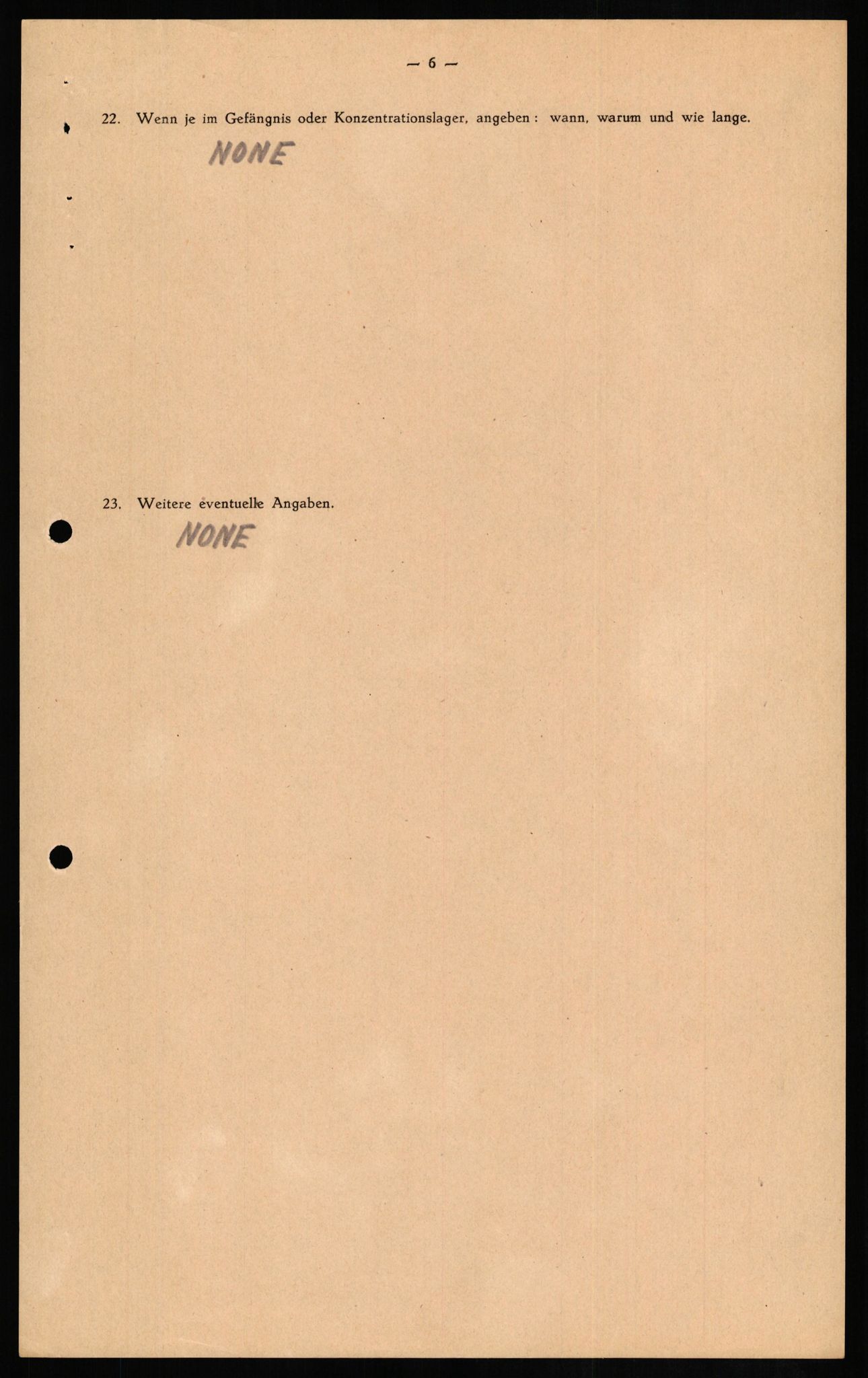 Forsvaret, Forsvarets overkommando II, RA/RAFA-3915/D/Db/L0014: CI Questionaires. Tyske okkupasjonsstyrker i Norge. Tyskere., 1945-1946, s. 469