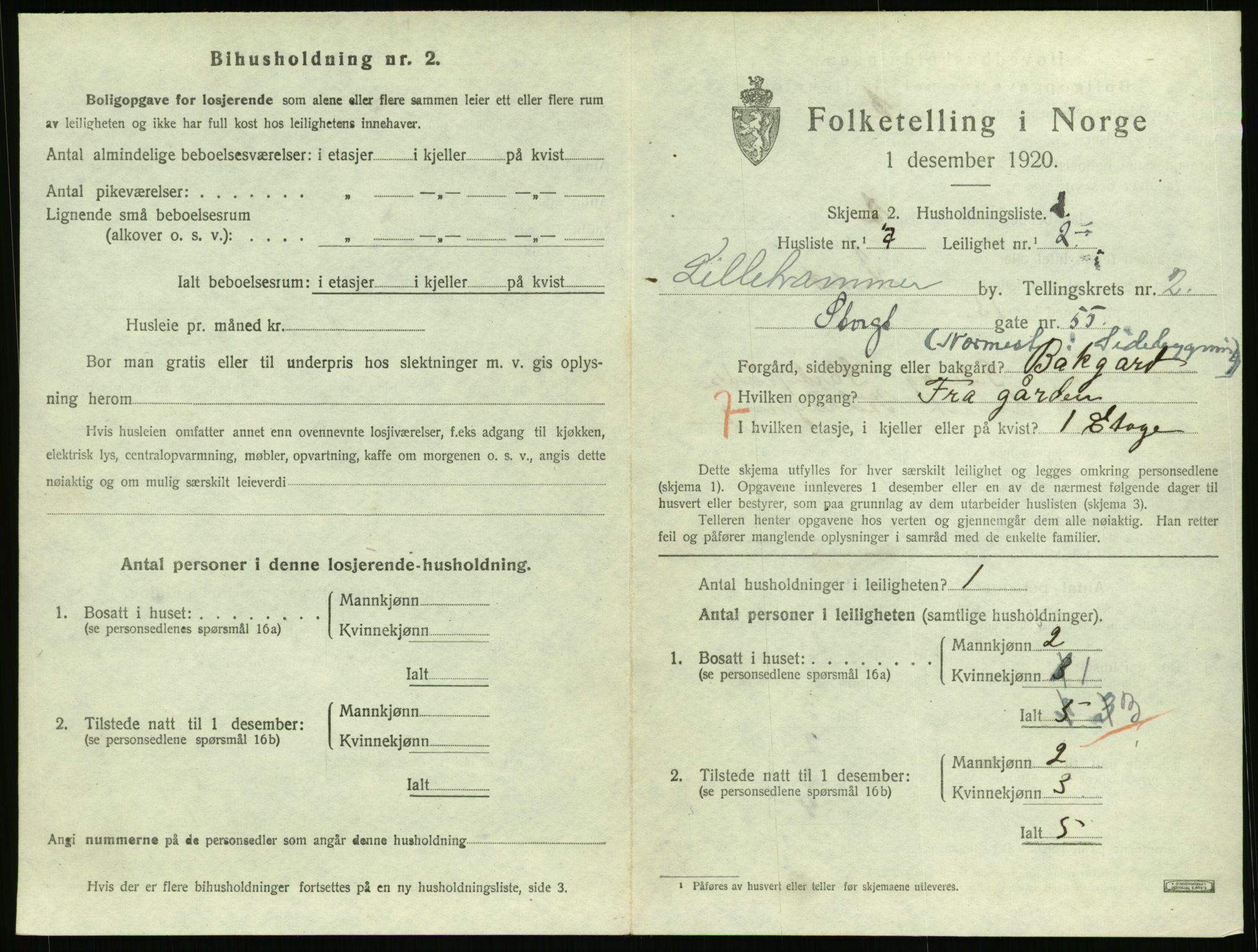 SAH, Folketelling 1920 for 0501 Lillehammer kjøpstad, 1920, s. 1540