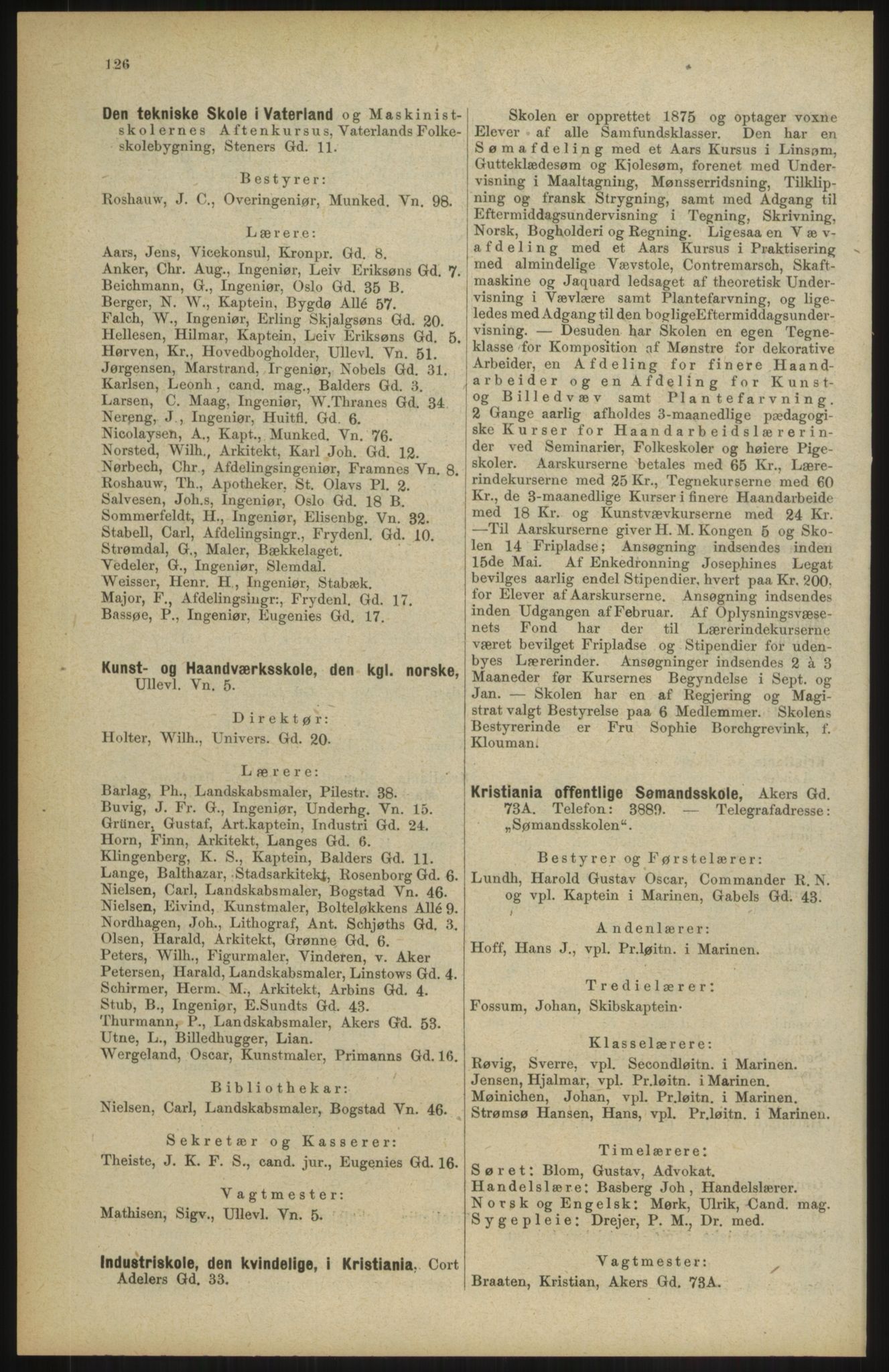 Kristiania/Oslo adressebok, PUBL/-, 1904, s. 126