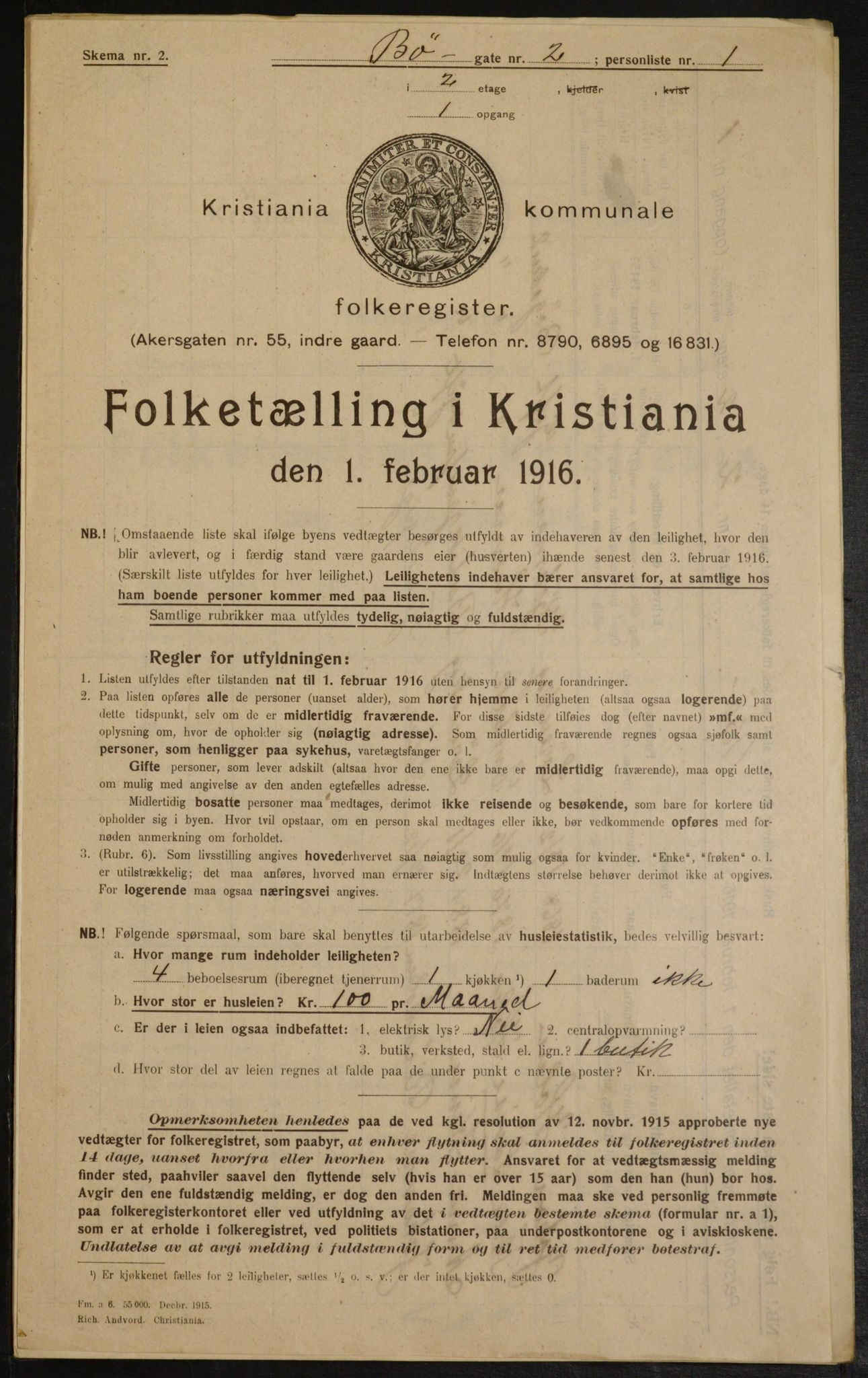 OBA, Kommunal folketelling 1.2.1916 for Kristiania, 1916, s. 11179