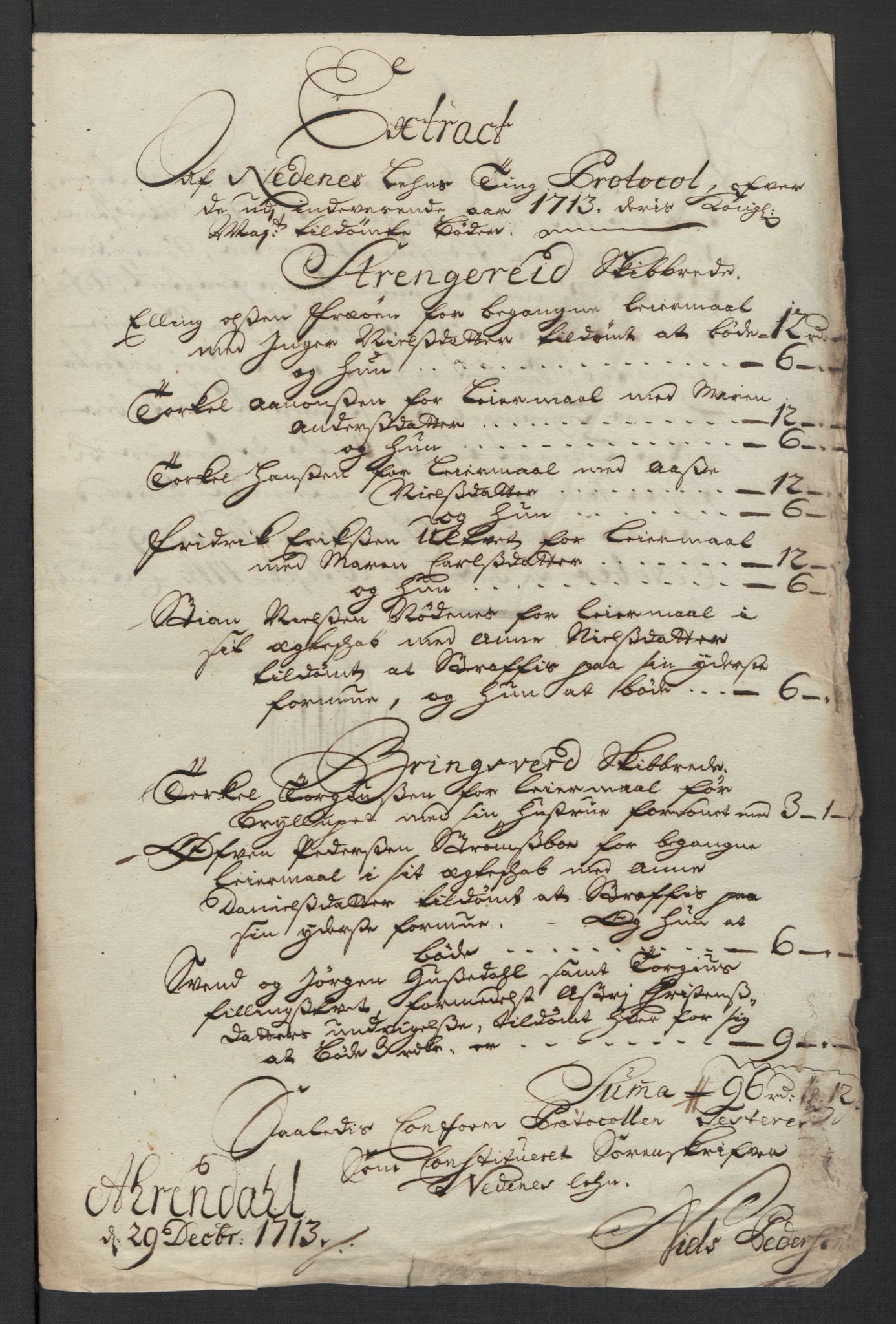 Rentekammeret inntil 1814, Reviderte regnskaper, Fogderegnskap, AV/RA-EA-4092/R39/L2321: Fogderegnskap Nedenes, 1713-1714, s. 104