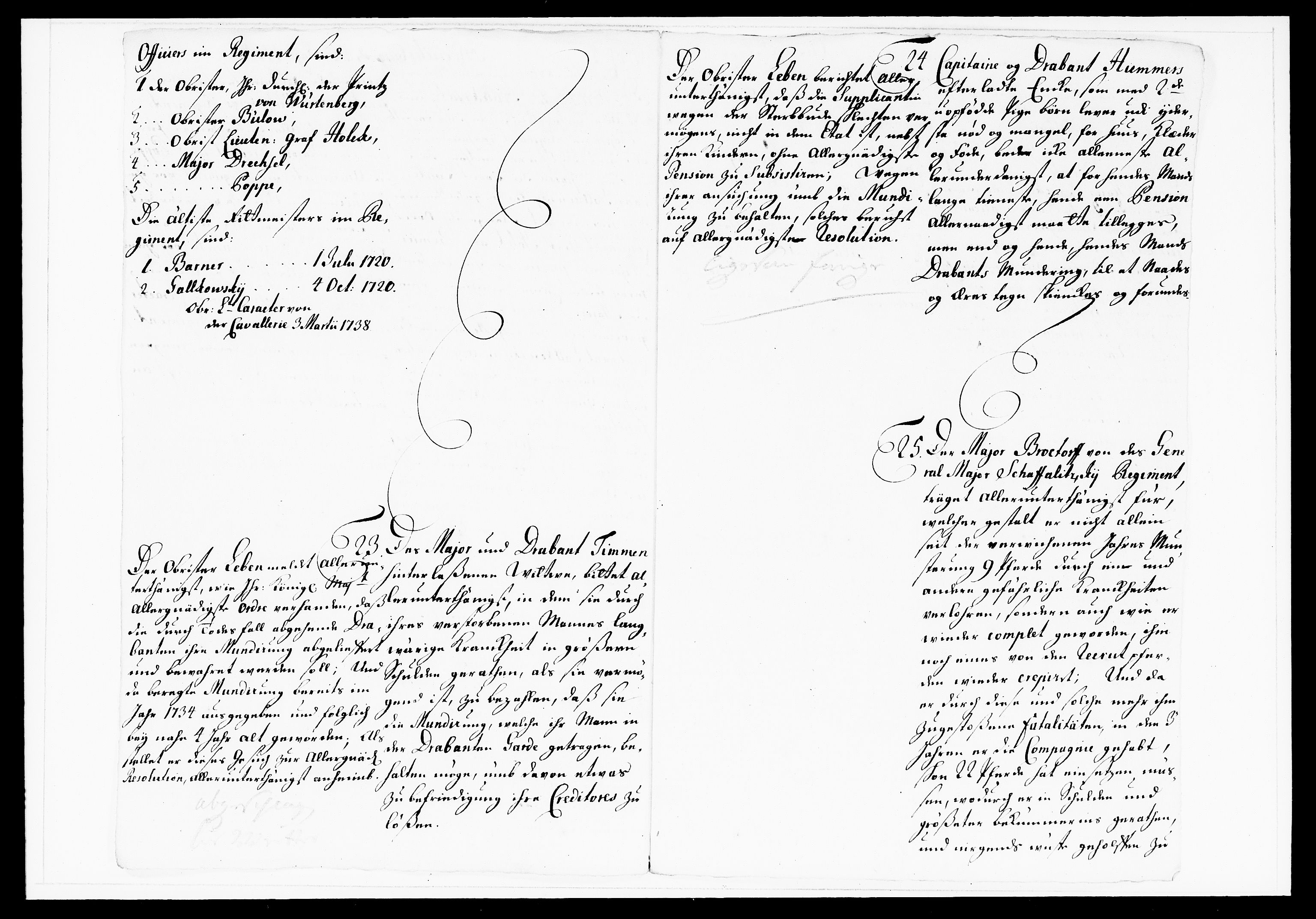 Krigskollegiet, Krigskancelliet, DRA/A-0006/-/1143-1150: Refererede sager, 1738, s. 248