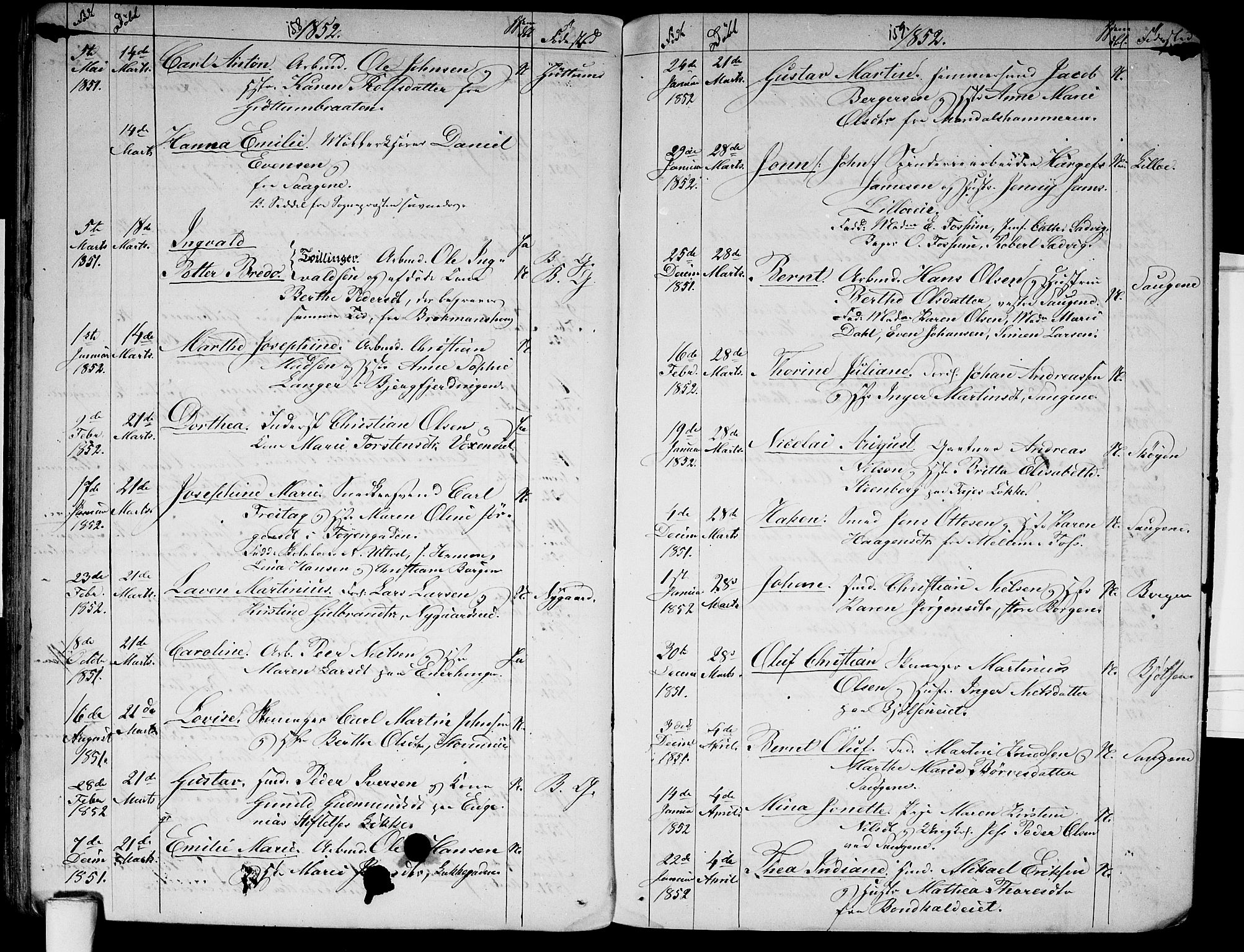 Aker prestekontor kirkebøker, AV/SAO-A-10861/G/L0009: Klokkerbok nr. 9, 1848-1852, s. 158-159
