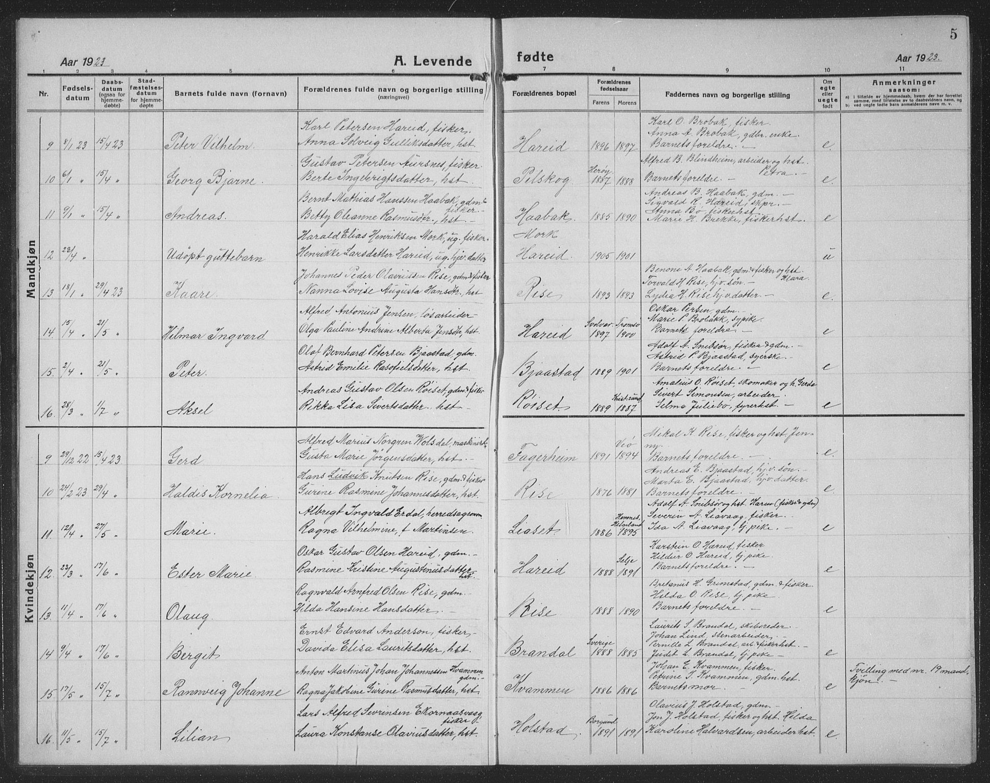 Ministerialprotokoller, klokkerbøker og fødselsregistre - Møre og Romsdal, AV/SAT-A-1454/510/L0127: Klokkerbok nr. 510C04, 1923-1939, s. 5