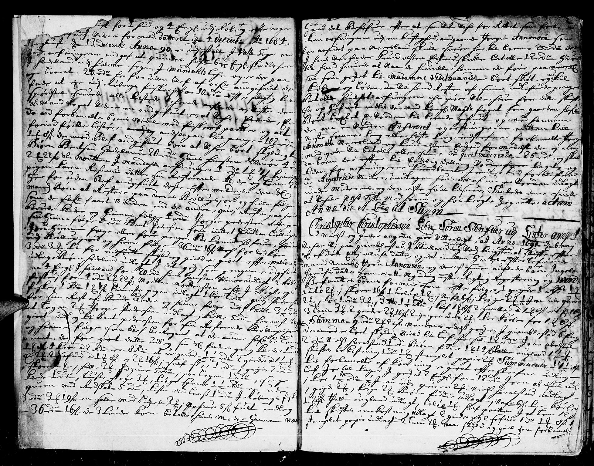 Lister sorenskriveri, AV/SAK-1221-0003/H/Hc/L0008: Skifteprotokoll nr 8 med register, 1697-1699, s. 1b-2a