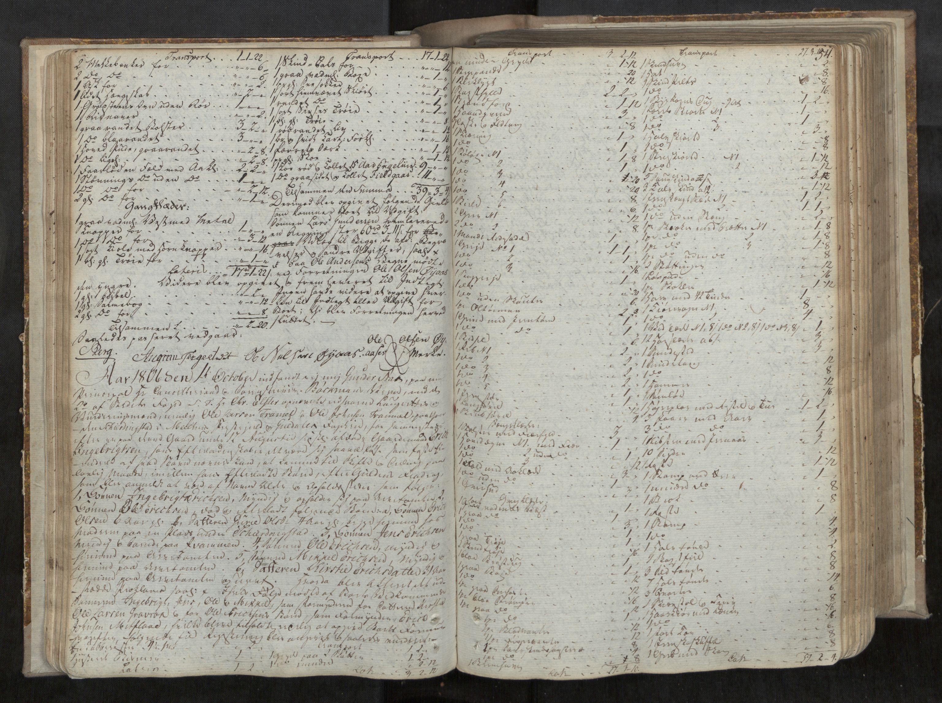 Gauldal sorenskriveri, AV/SAT-A-0014/1/3/3B/L0001: Skiftebehandlingsprotokoll, 1805-1823, s. 54