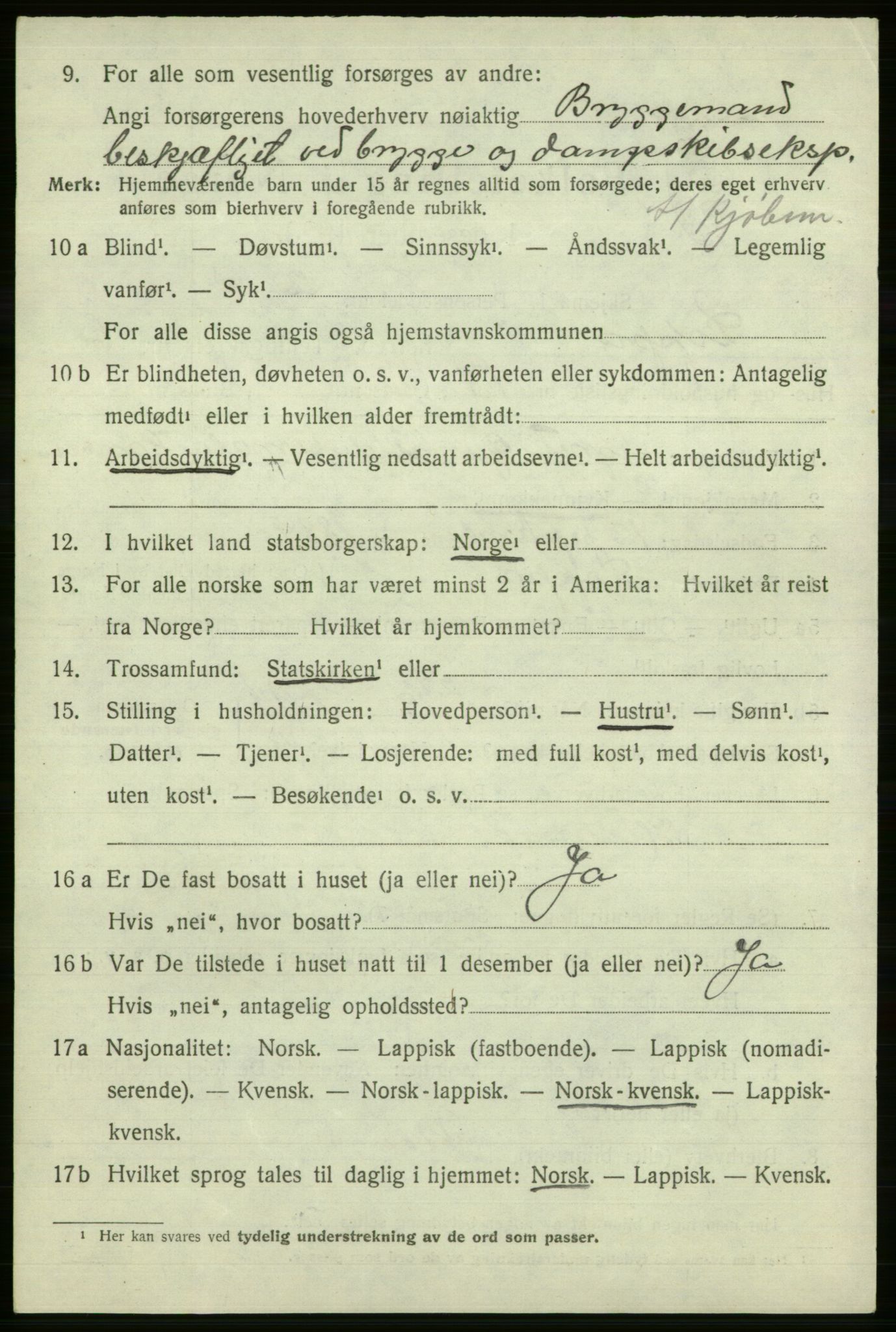 SATØ, Folketelling 1920 for 2014 Loppa herred, 1920, s. 2719