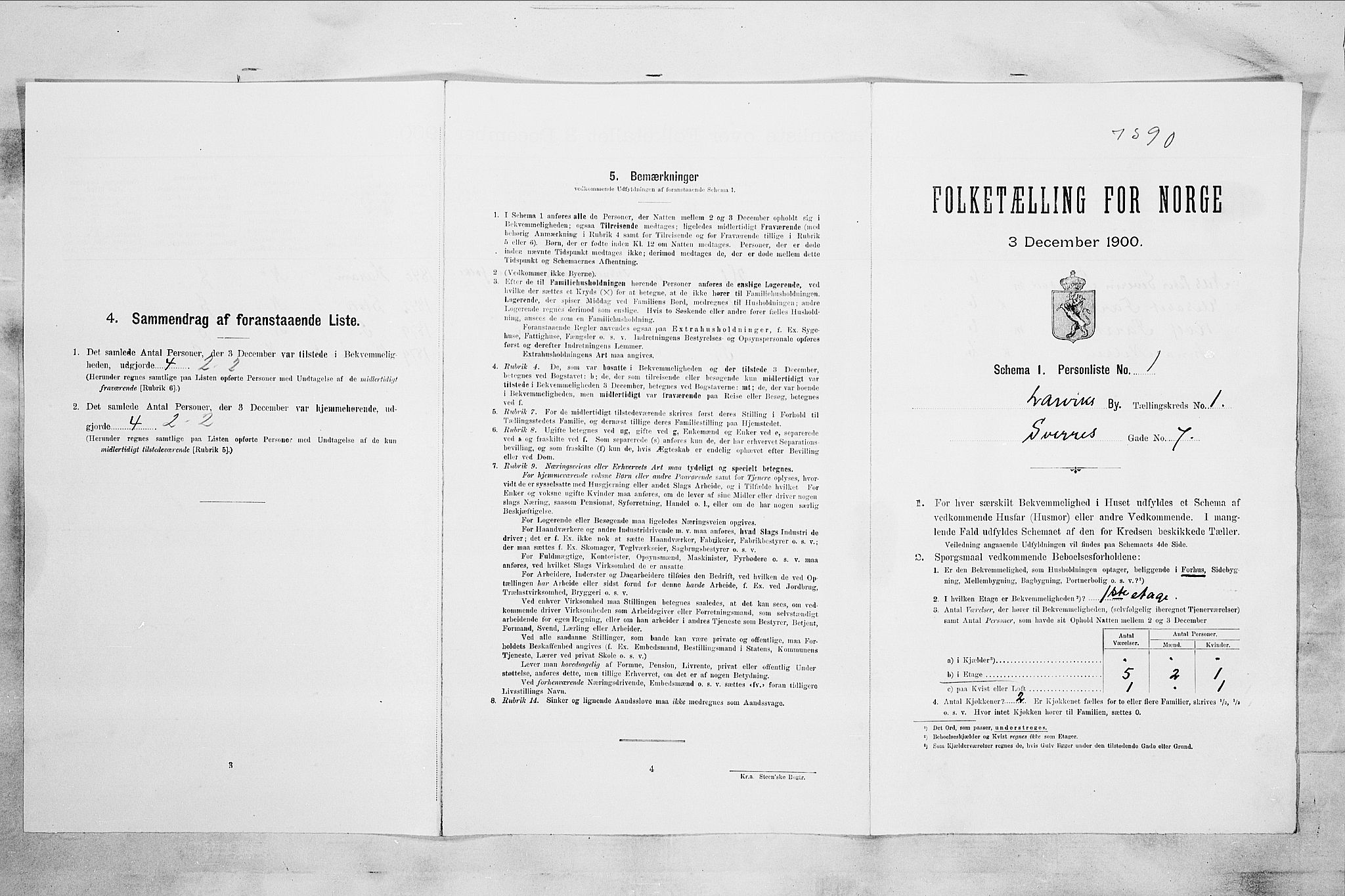 RA, Folketelling 1900 for 0707 Larvik kjøpstad, 1900, s. 134