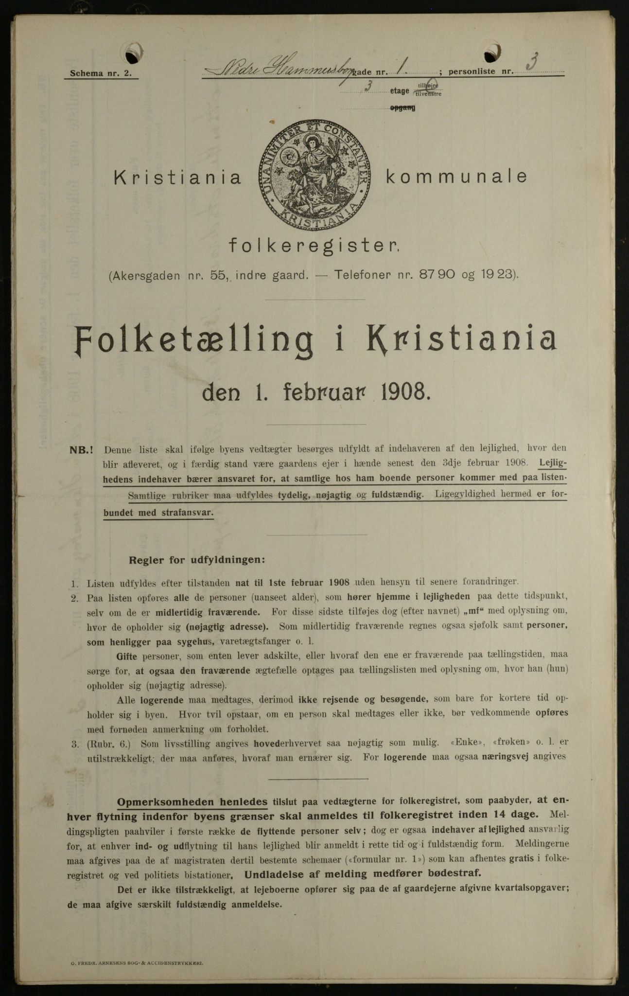 OBA, Kommunal folketelling 1.2.1908 for Kristiania kjøpstad, 1908, s. 62010