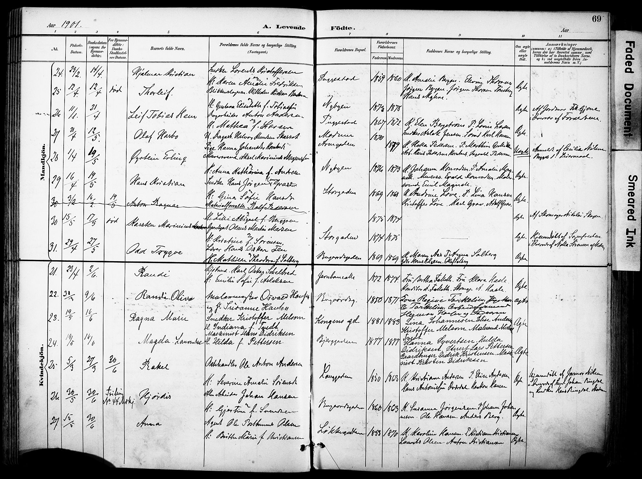 Sandefjord kirkebøker, AV/SAKO-A-315/F/Fa/L0004: Ministerialbok nr. 4, 1894-1905, s. 69