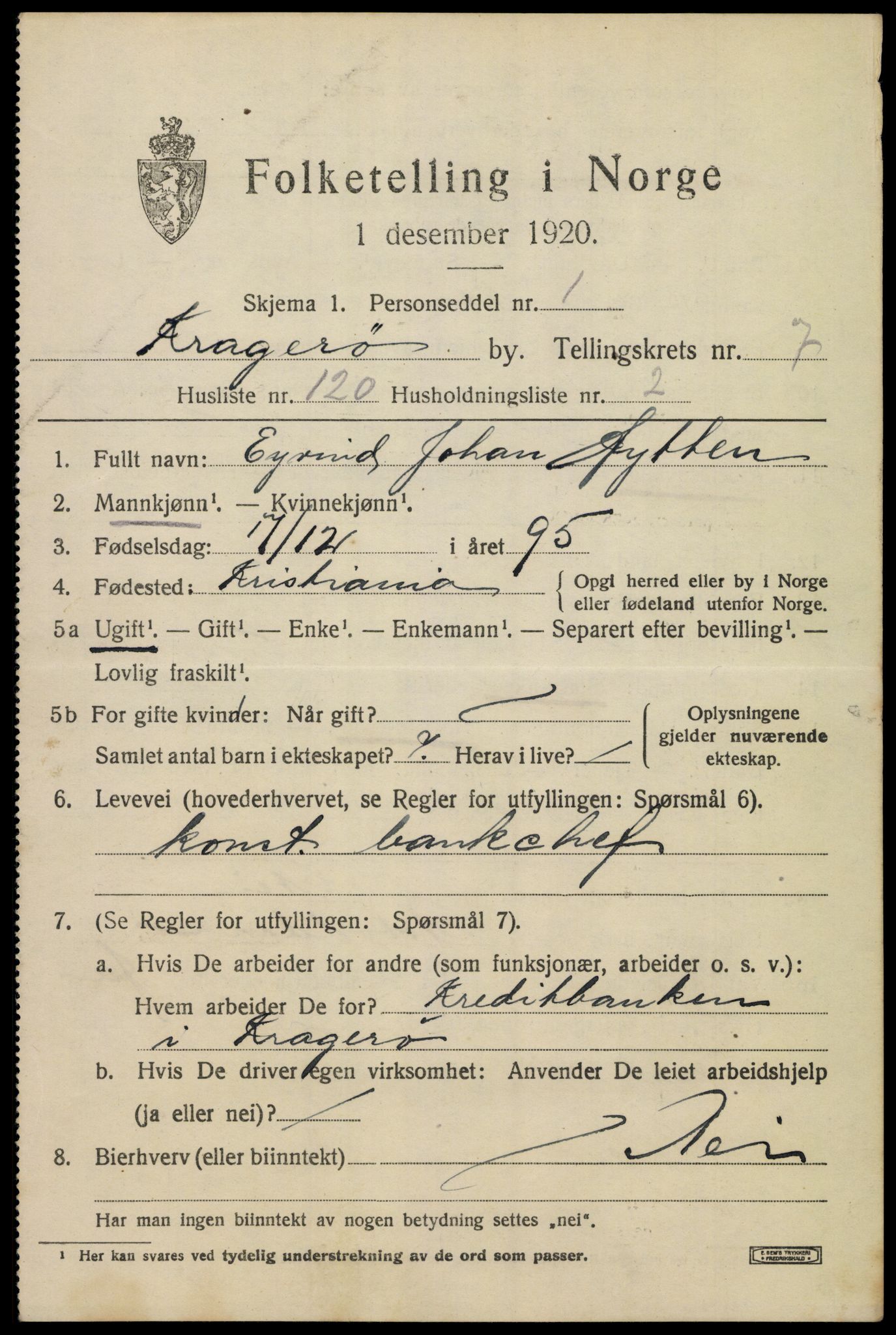 SAKO, Folketelling 1920 for 0801 Kragerø kjøpstad, 1920, s. 11081