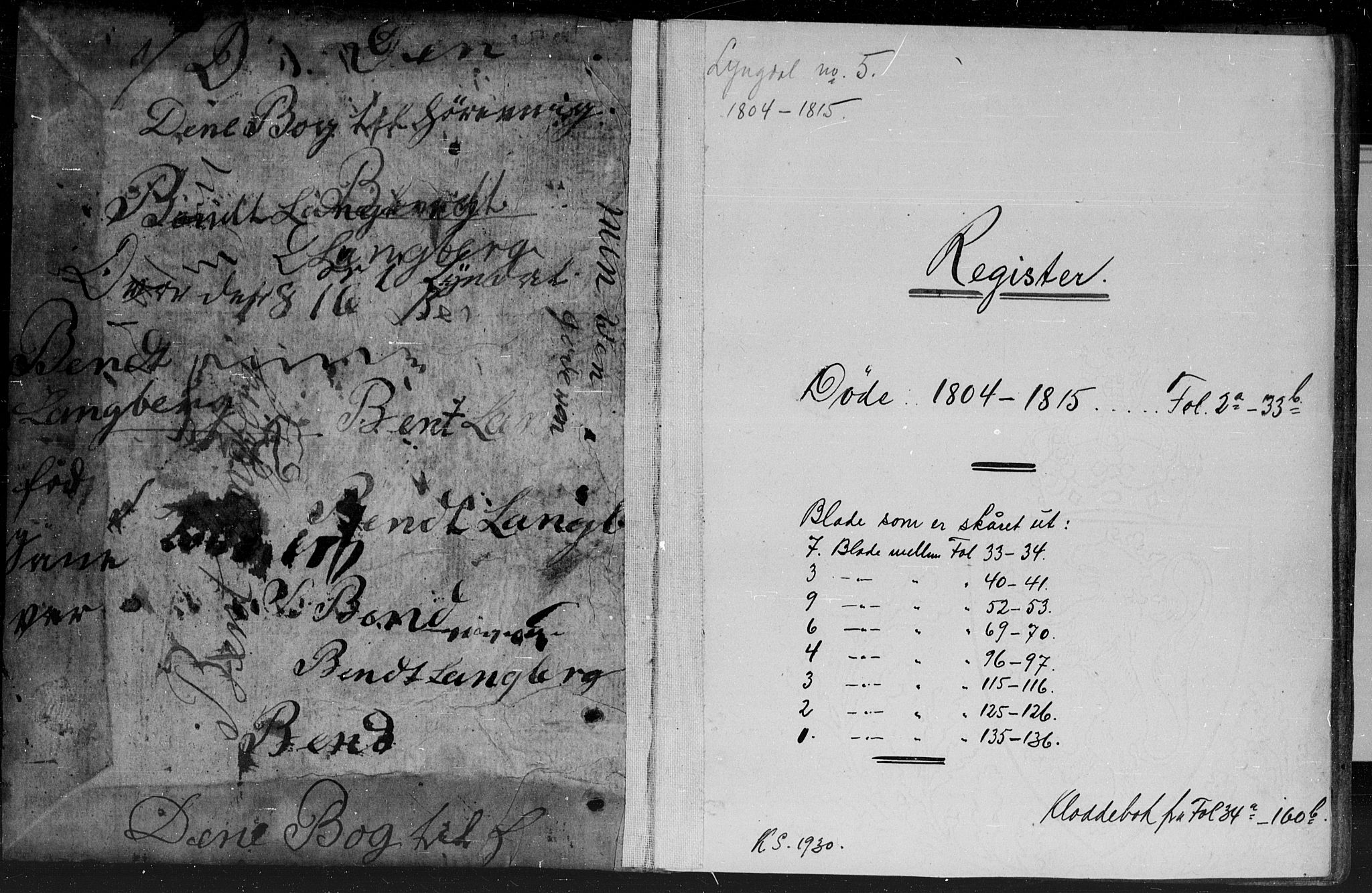 Lyngdal sokneprestkontor, AV/SAK-1111-0029/F/Fa/Fac/L0005: Ministerialbok nr. A 5, 1804-1815