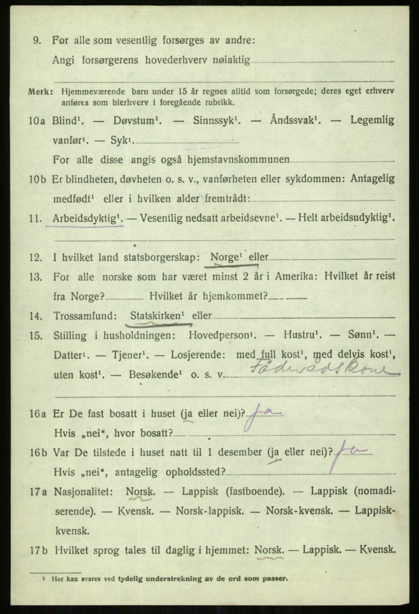 SATØ, Folketelling 1920 for 1936 Karlsøy herred, 1920, s. 4033