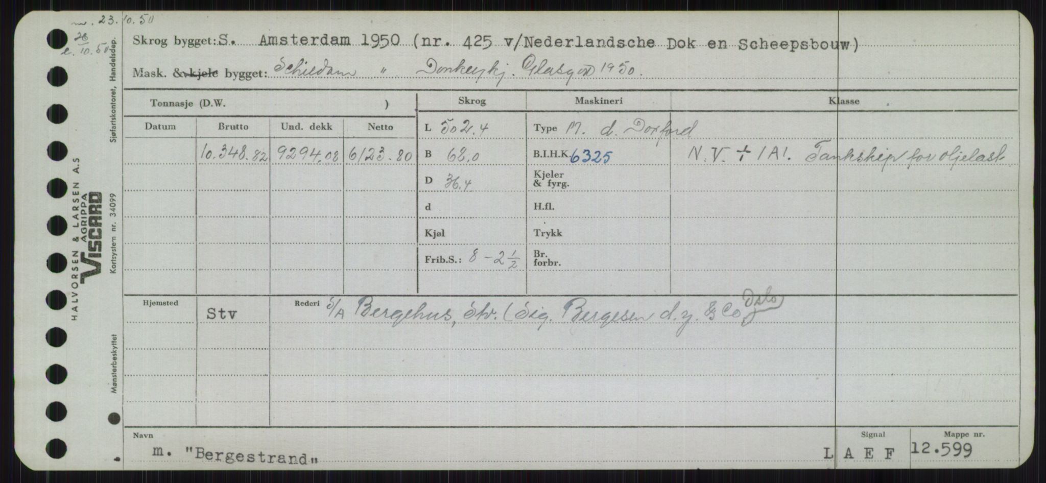 Sjøfartsdirektoratet med forløpere, Skipsmålingen, RA/S-1627/H/Hb/L0001: Fartøy, A-D, s. 231