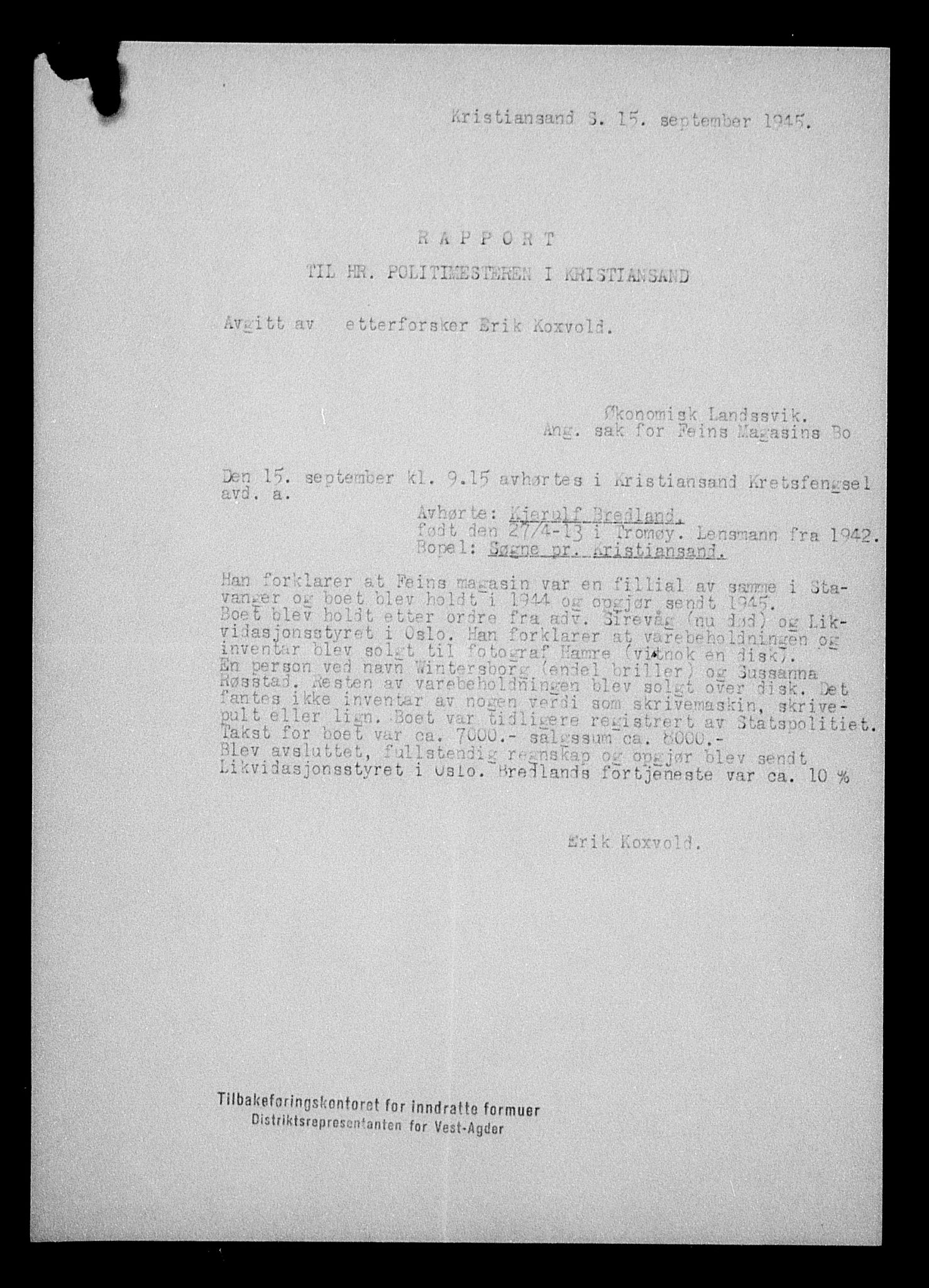 Justisdepartementet, Tilbakeføringskontoret for inndratte formuer, AV/RA-S-1564/H/Hc/Hcd/L0995: --, 1945-1947, s. 334