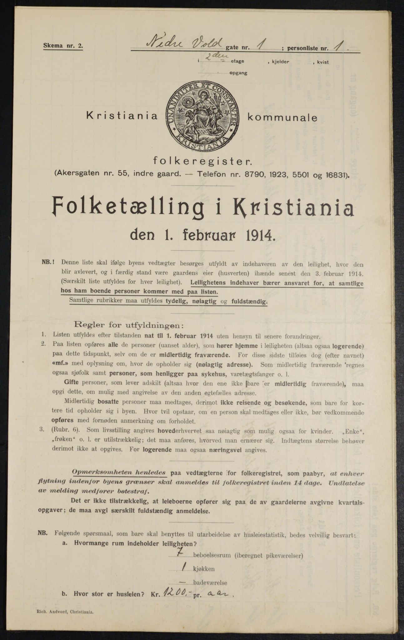 OBA, Kommunal folketelling 1.2.1914 for Kristiania, 1914, s. 69557