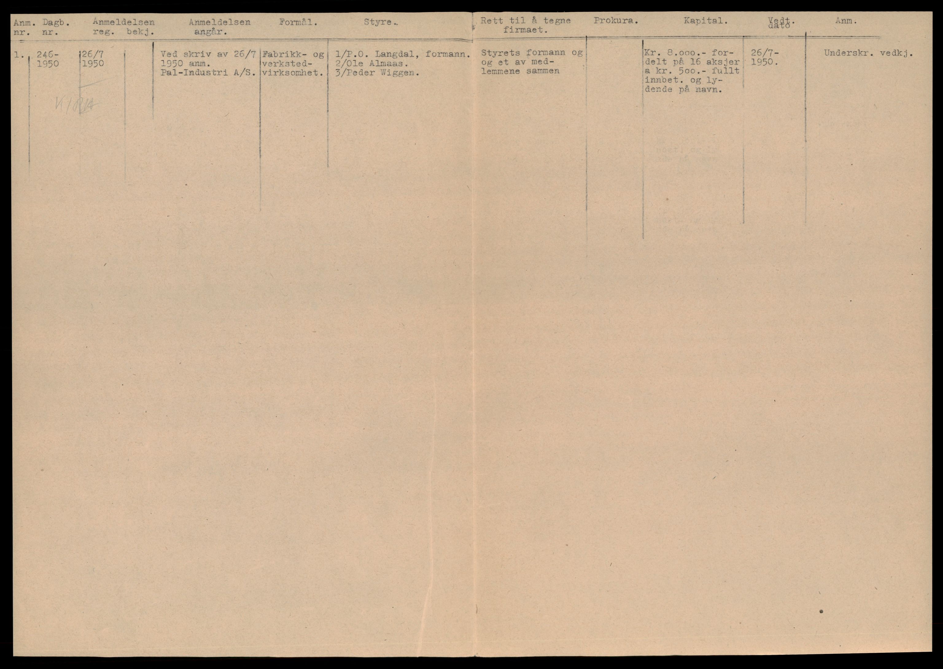 Trondheim byfogd, AV/SAT-A-0003/2/J/Jd/Jdb/L0129: Foretak slettet etter aksjelovens § 24, P-Ski                , 1979, s. 2