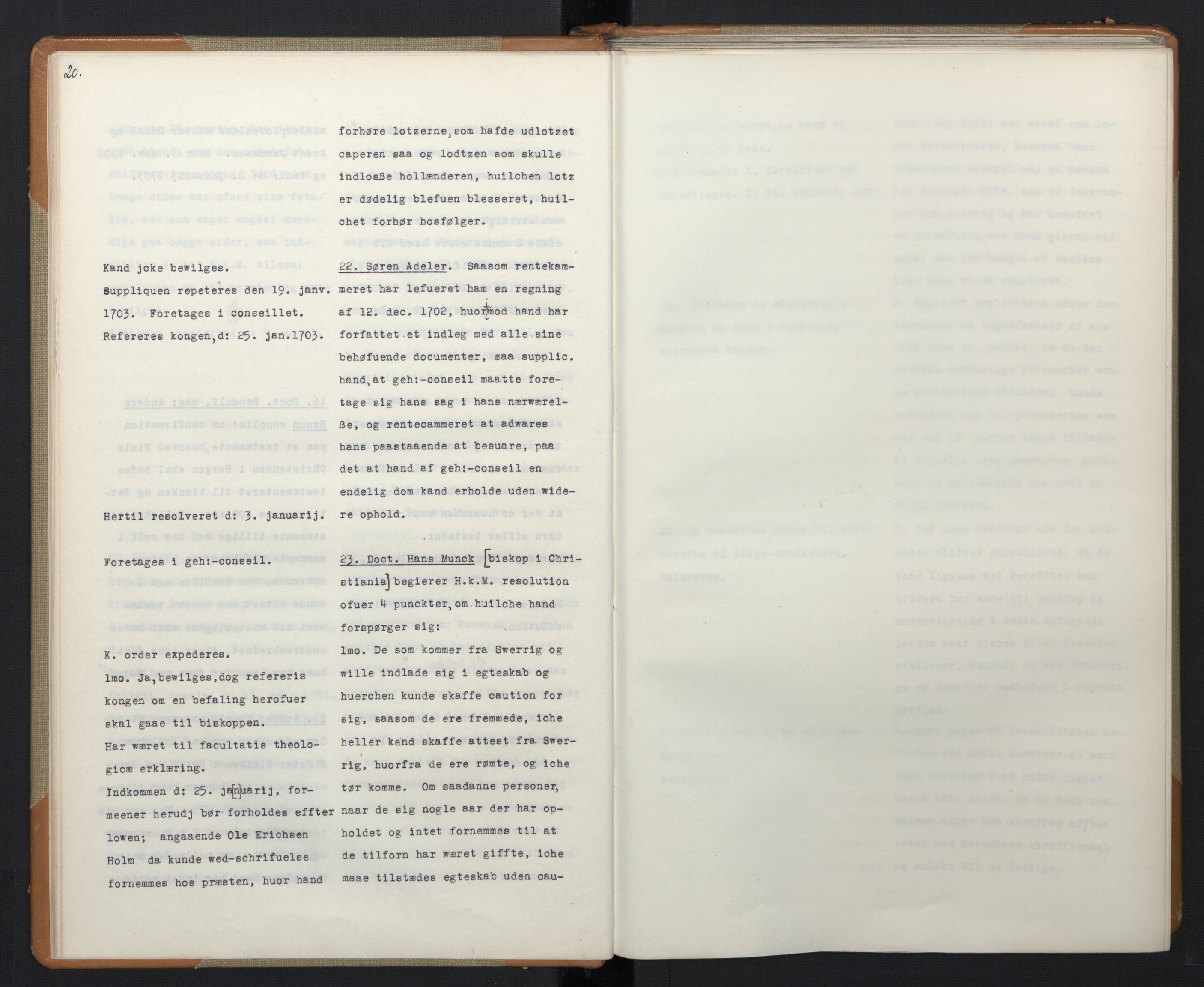 Avskriftsamlingen, RA/EA-4022/F/Fa/L0071: Supplikker, 1703, s. 14