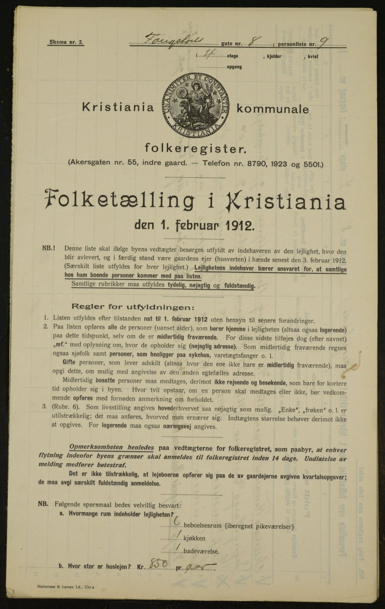 OBA, Kommunal folketelling 1.2.1912 for Kristiania, 1912, s. 25332