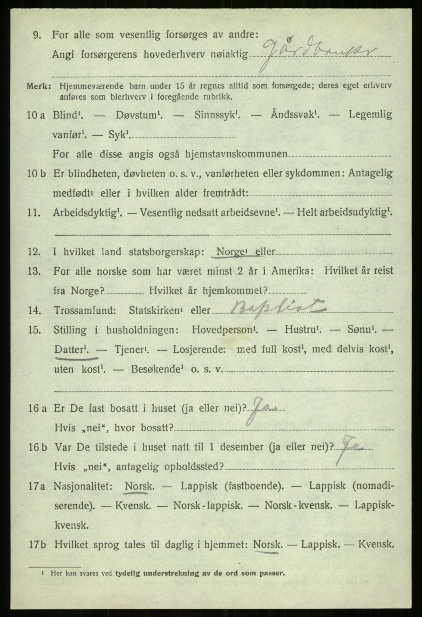 SATØ, Folketelling 1920 for 1933 Balsfjord herred, 1920, s. 3319