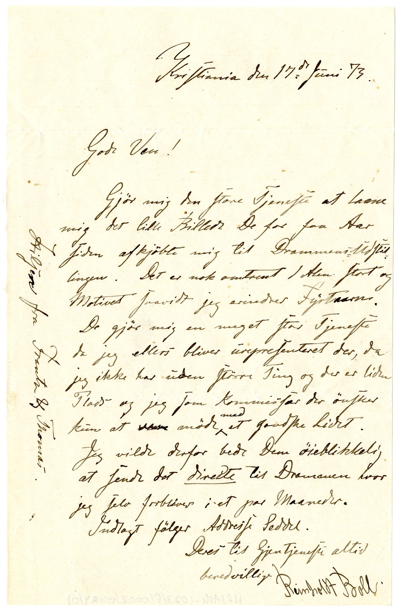 Diderik Maria Aalls brevsamling, NF/Ark-1023/F/L0002: D.M. Aalls brevsamling. B - C, 1799-1889, s. 109