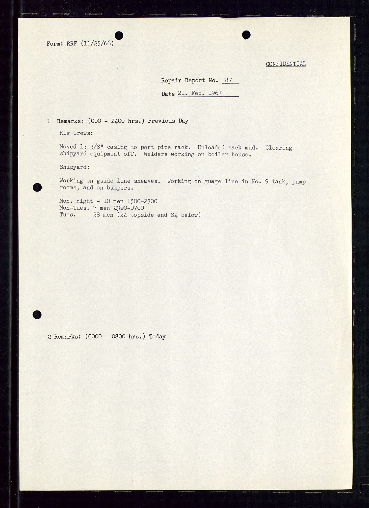 Pa 1512 - Esso Exploration and Production Norway Inc., AV/SAST-A-101917/E/Ea/L0012: Well 25/11-1 og Well 25/10-3, 1966-1967, s. 7