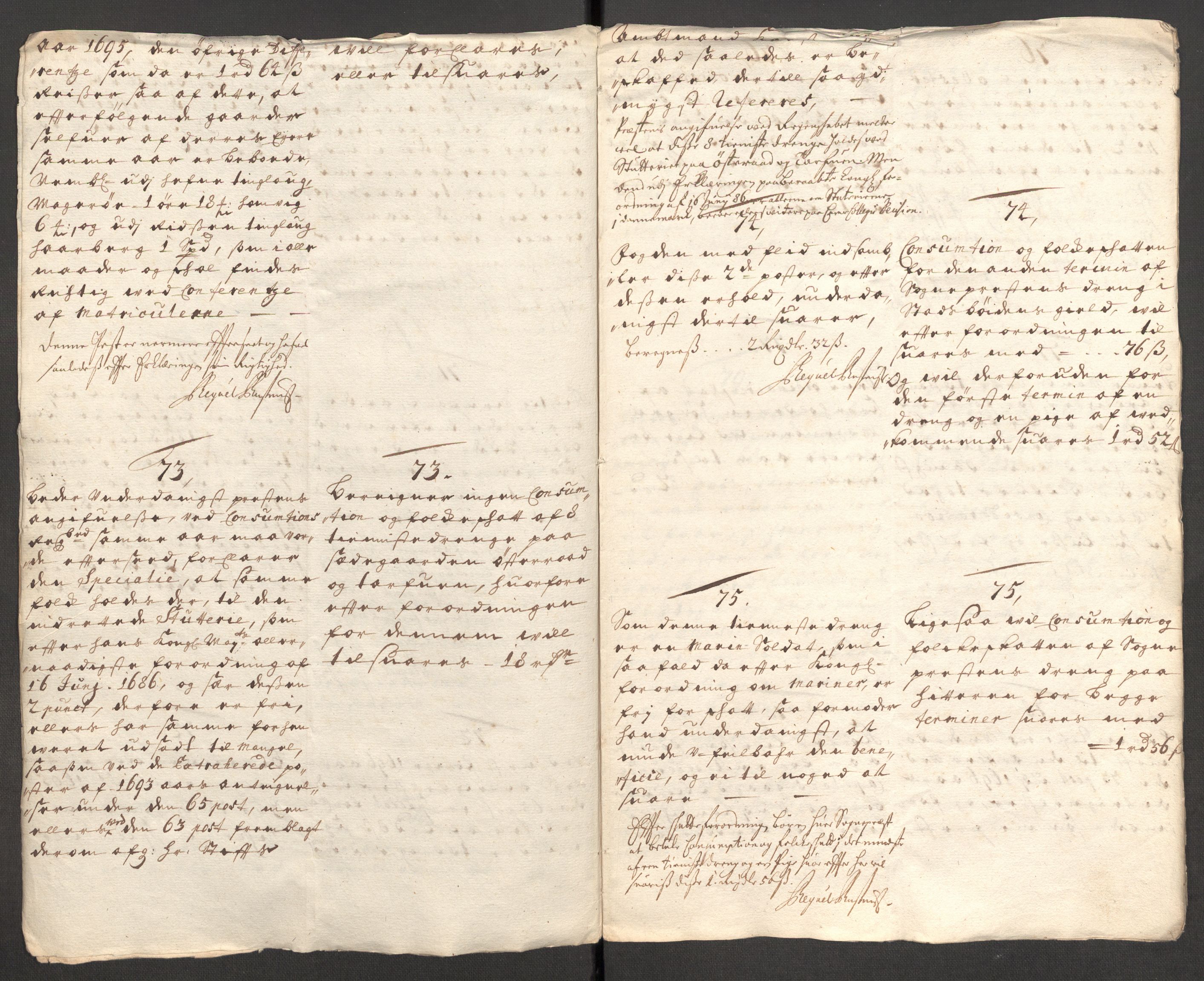 Rentekammeret inntil 1814, Reviderte regnskaper, Fogderegnskap, RA/EA-4092/R57/L3852: Fogderegnskap Fosen, 1697, s. 195