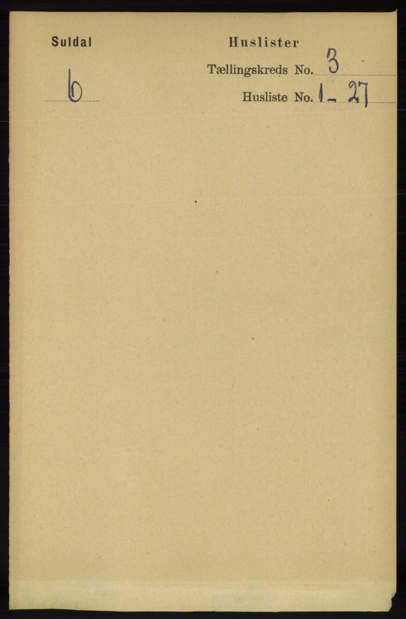 RA, Folketelling 1891 for 1134 Suldal herred, 1891, s. 583