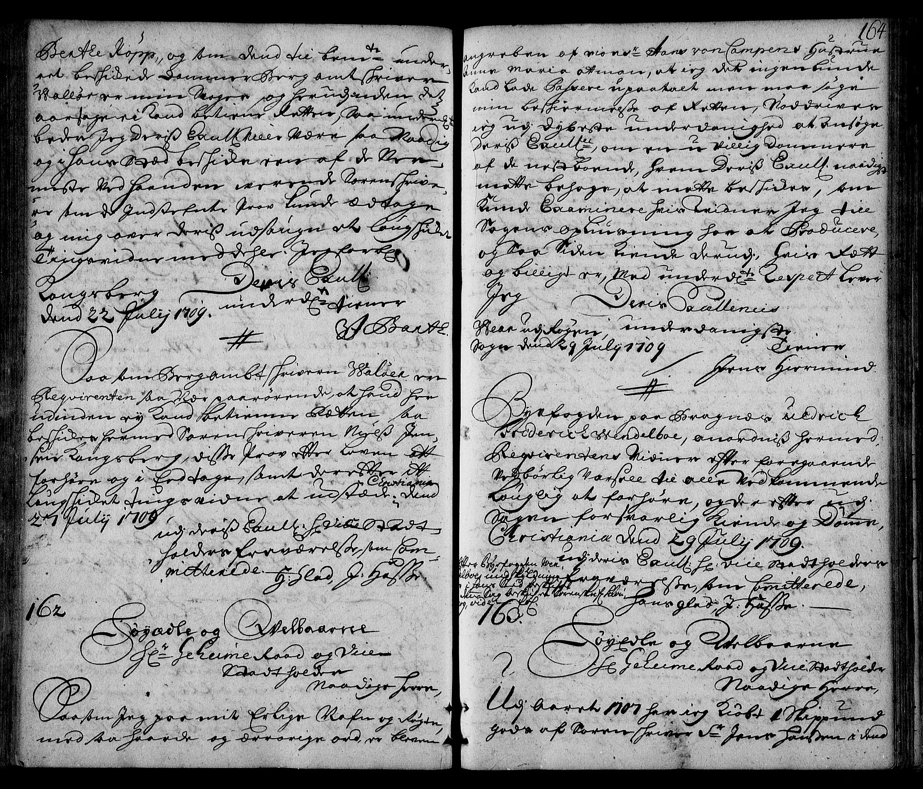 Stattholderembetet 1572-1771, AV/RA-EA-2870/Ad/L0008: Supplikasjons- og resolusjonsprotokoll, 1709, s. 163b-164a