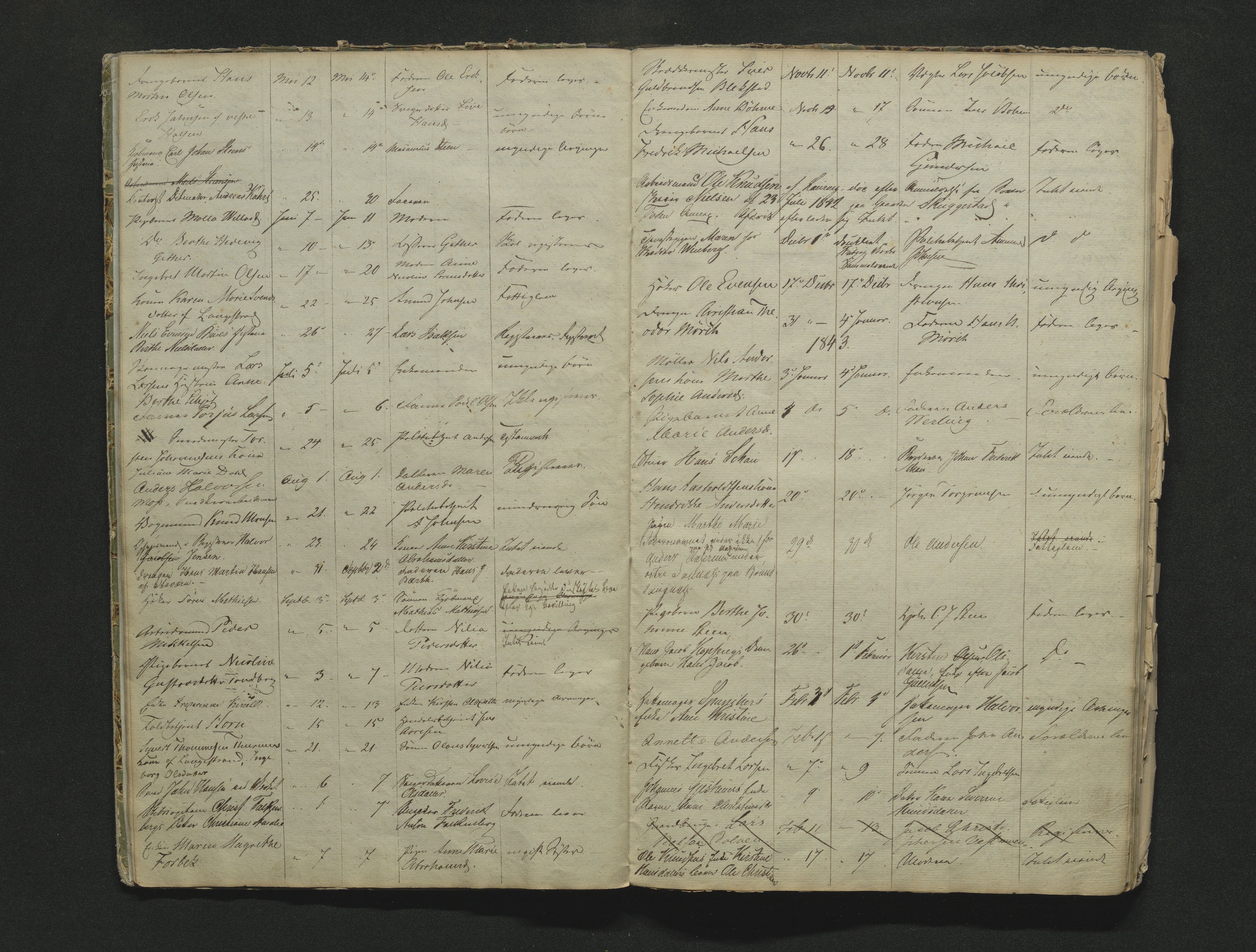 Larvik byfogd, AV/SAKO-A-218/H/Ha/Hab/L0001b: Dødsanmeldelsesprotokoll, 1838-1856