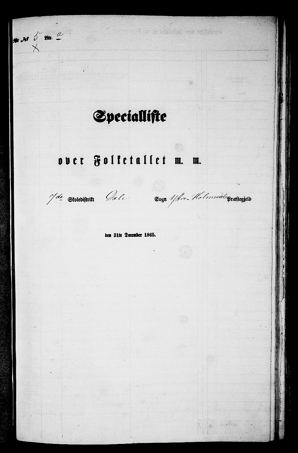 RA, Folketelling 1865 for 1429P Ytre Holmedal prestegjeld, 1865, s. 74