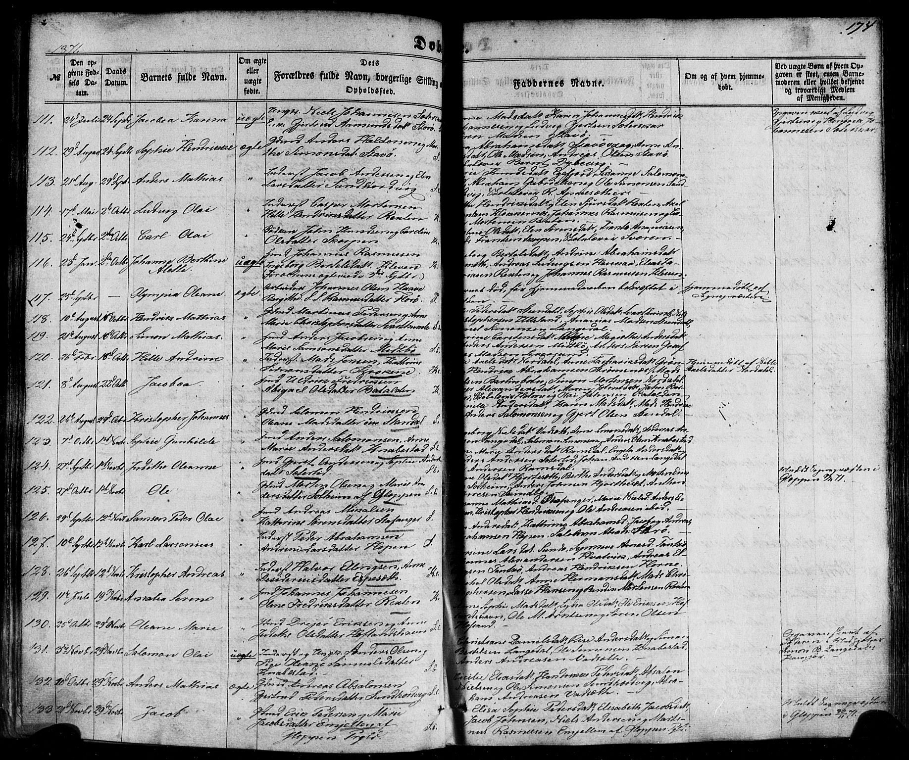 Kinn sokneprestembete, AV/SAB-A-80801/H/Haa/Haaa/L0006: Ministerialbok nr. A 6, 1857-1885, s. 174