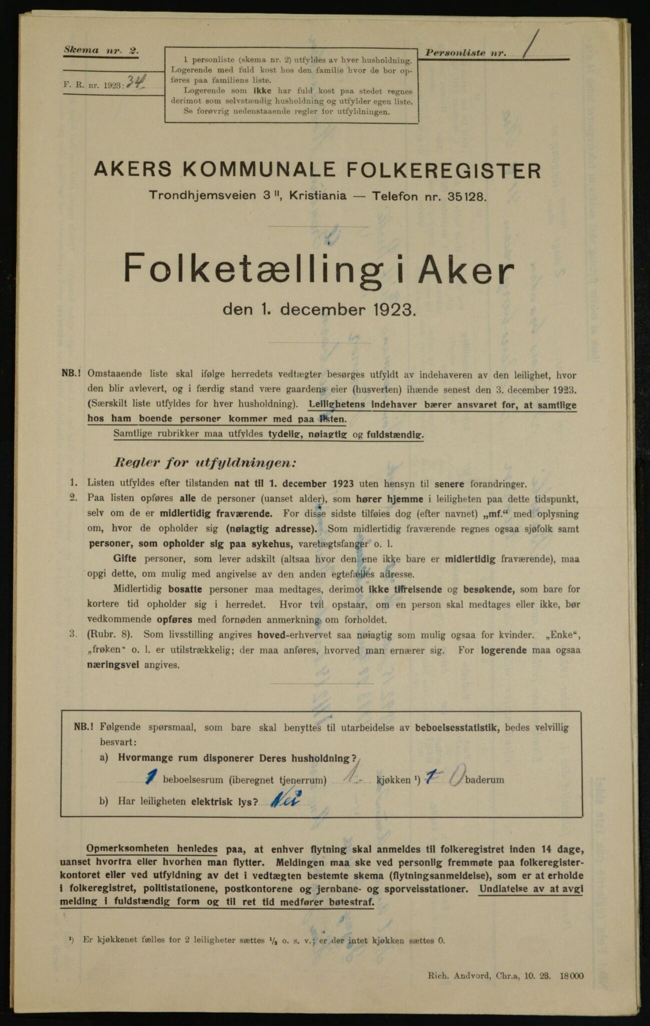 , Kommunal folketelling 1.12.1923 for Aker, 1923, s. 36821