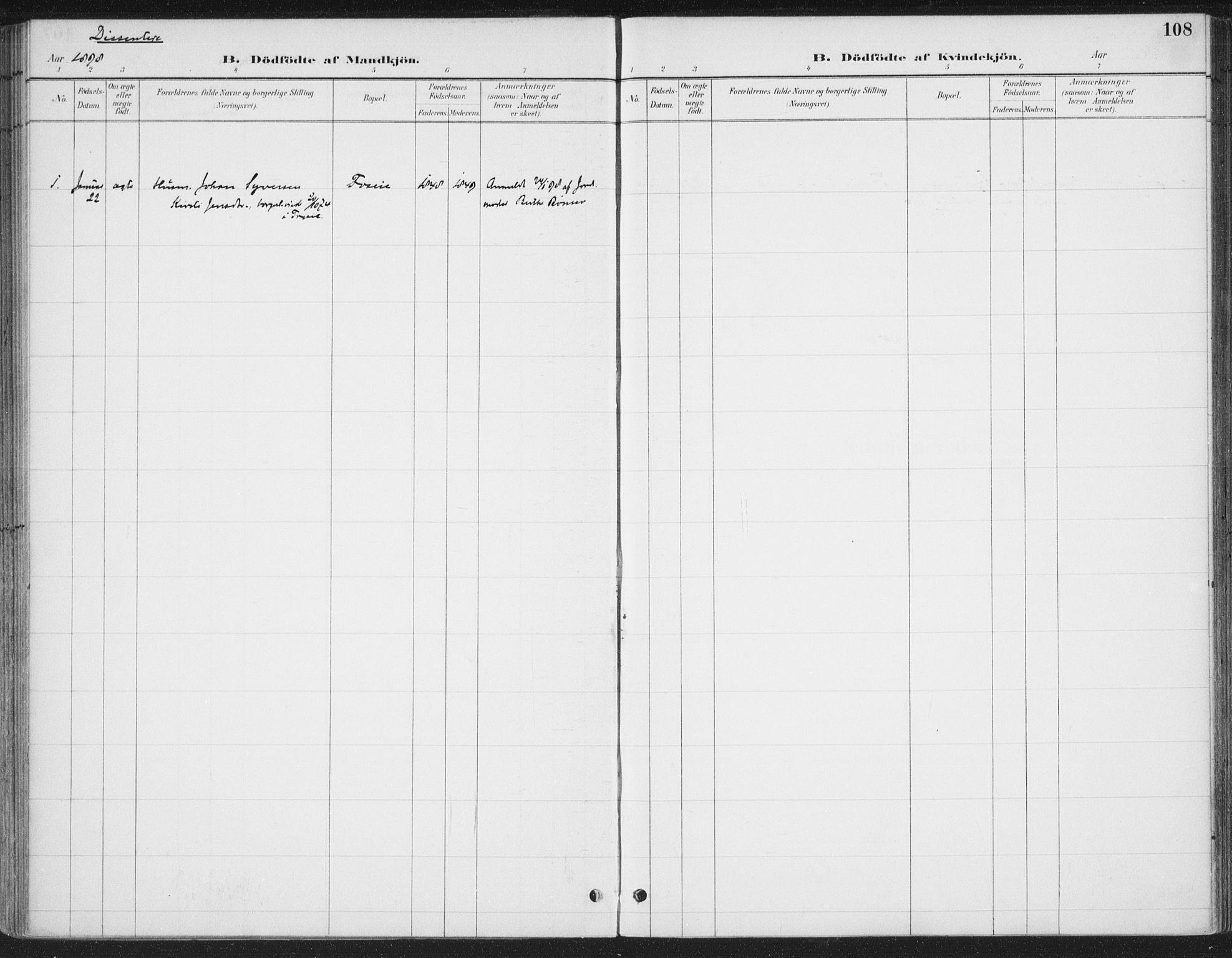 Romedal prestekontor, SAH/PREST-004/K/L0008: Ministerialbok nr. 8, 1887-1905, s. 108