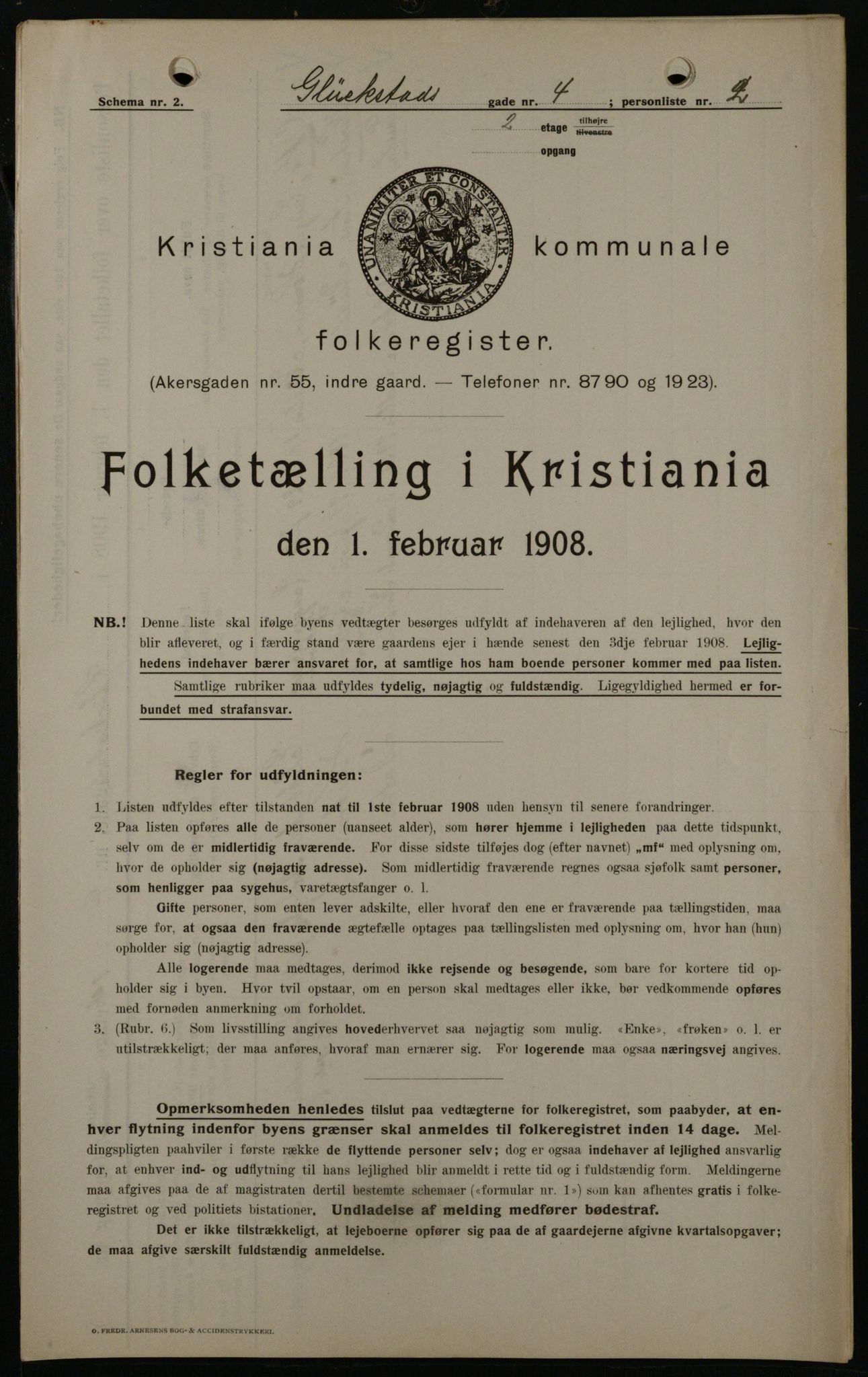 OBA, Kommunal folketelling 1.2.1908 for Kristiania kjøpstad, 1908, s. 26474
