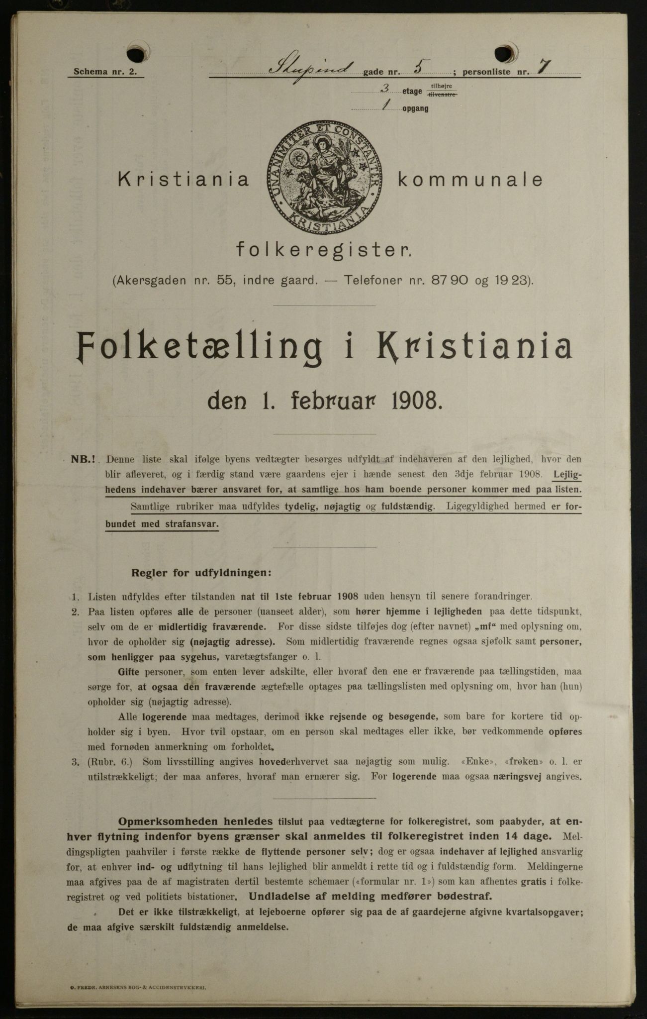 OBA, Kommunal folketelling 1.2.1908 for Kristiania kjøpstad, 1908, s. 94029