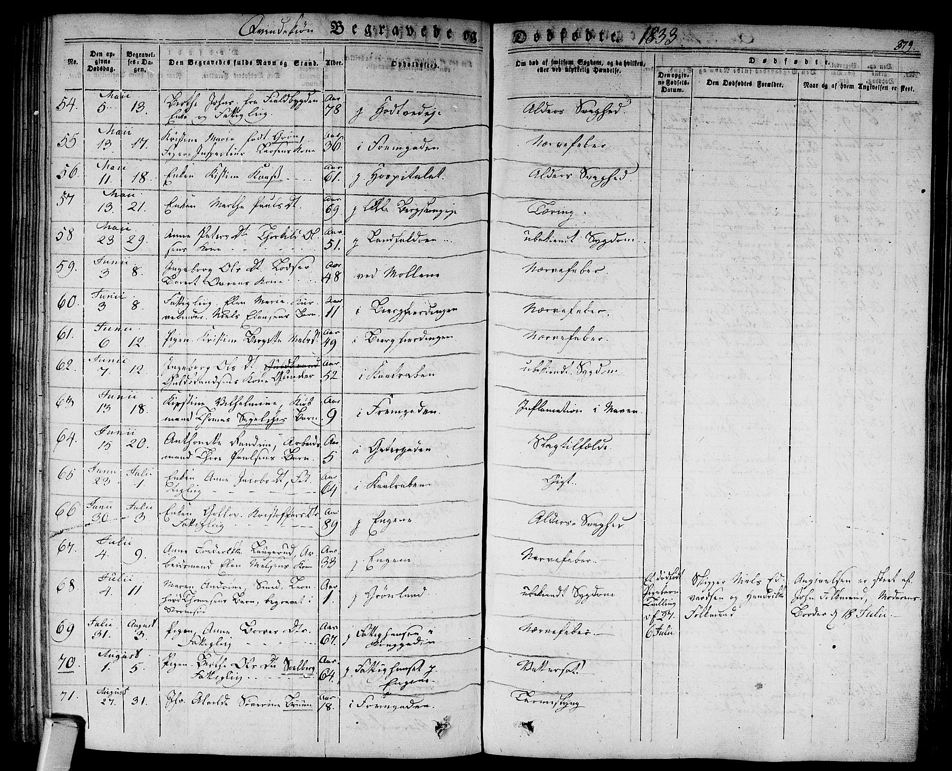 Bragernes kirkebøker, AV/SAKO-A-6/F/Fb/L0001: Ministerialbok nr. II 1, 1830-1847, s. 379
