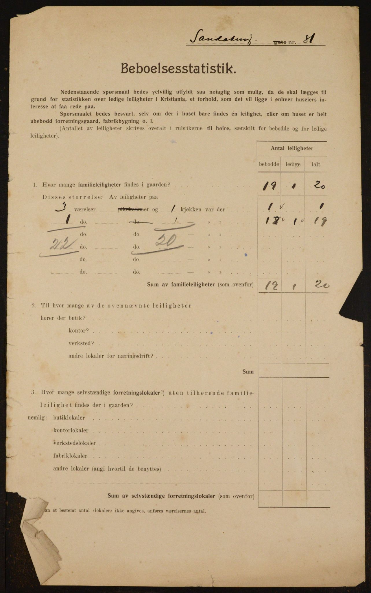 OBA, Kommunal folketelling 1.2.1910 for Kristiania, 1910, s. 83576