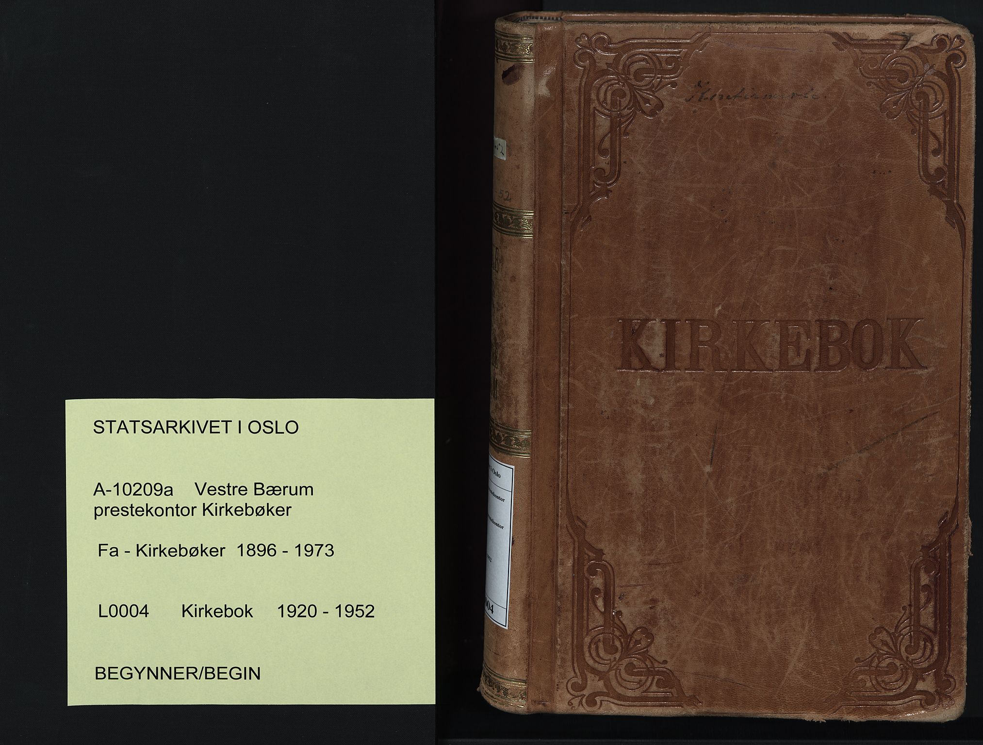 Vestre Bærum prestekontor Kirkebøker, SAO/A-10209a/F/Fa/L0004: Ministerialbok nr. 4, 1920-1952