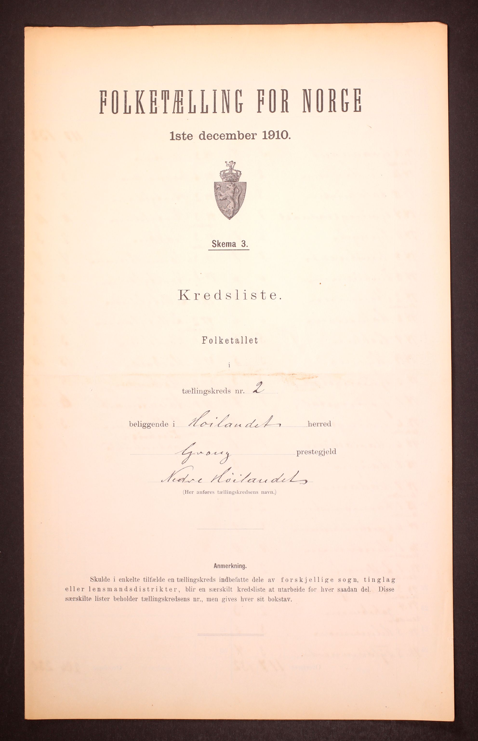 RA, Folketelling 1910 for 1743 Høylandet herred, 1910, s. 9