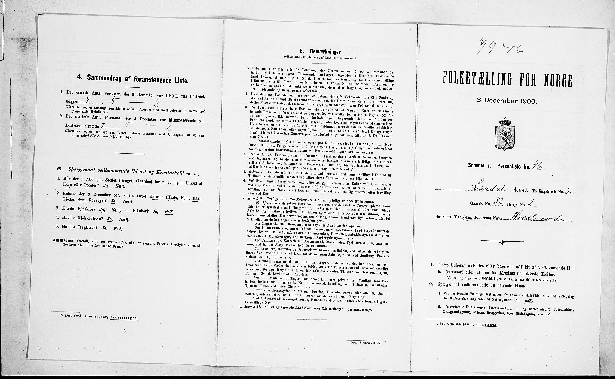 RA, Folketelling 1900 for 0728 Lardal herred, 1900, s. 896